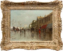 "Notre Dam Parisian Street Scene" Post-Impressionist Oil Paint on Canvas