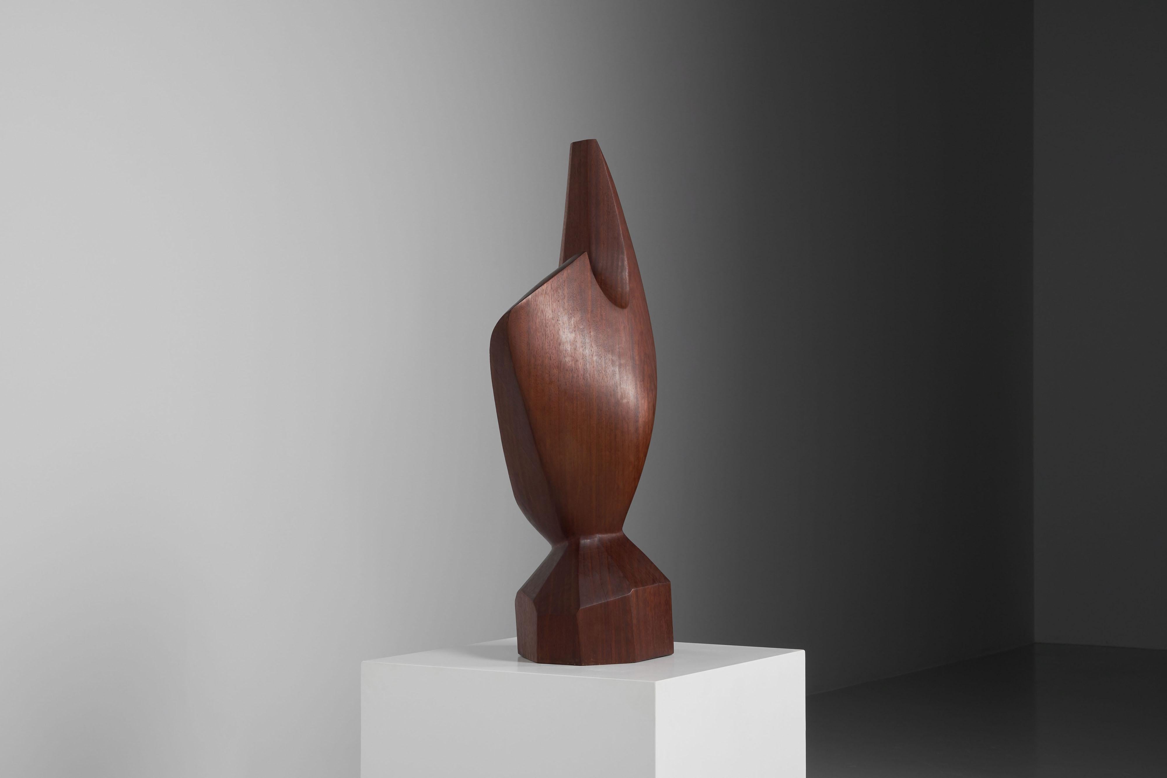 H Louis Noel abstract kambala sculpture Belgium 1989 For Sale 4