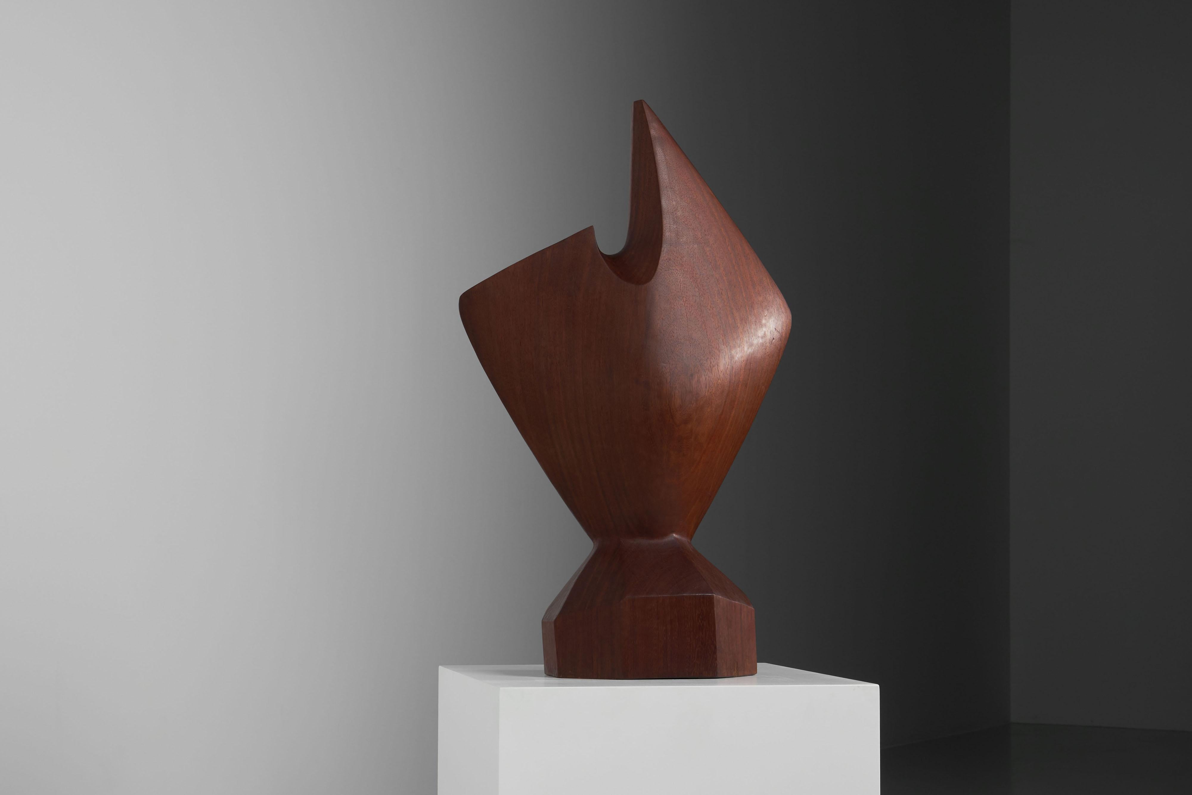 H Louis Noel abstract kambala sculpture Belgium 1989 For Sale 5
