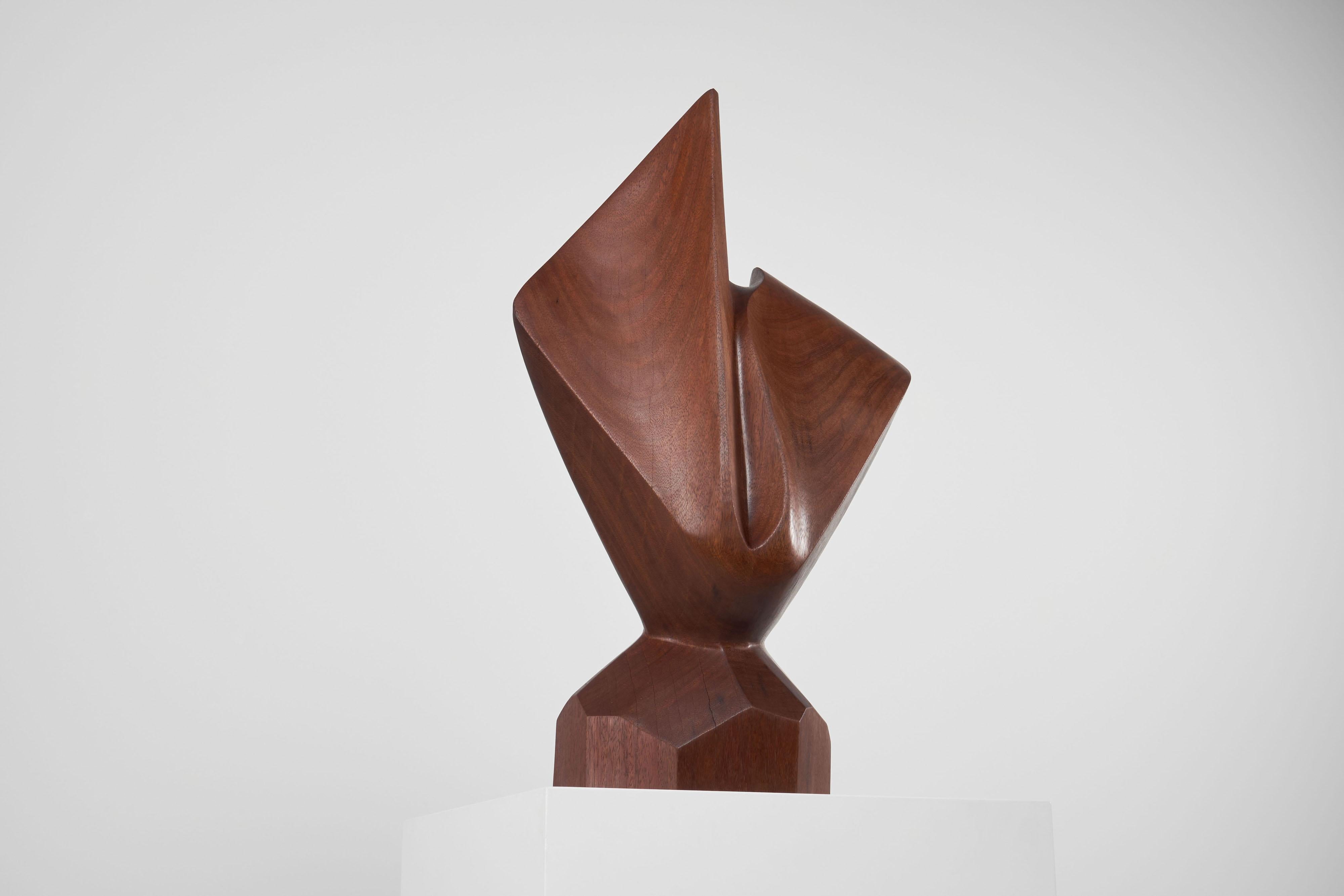 Belgian H Louis Noel abstract kambala sculpture Belgium 1989 For Sale