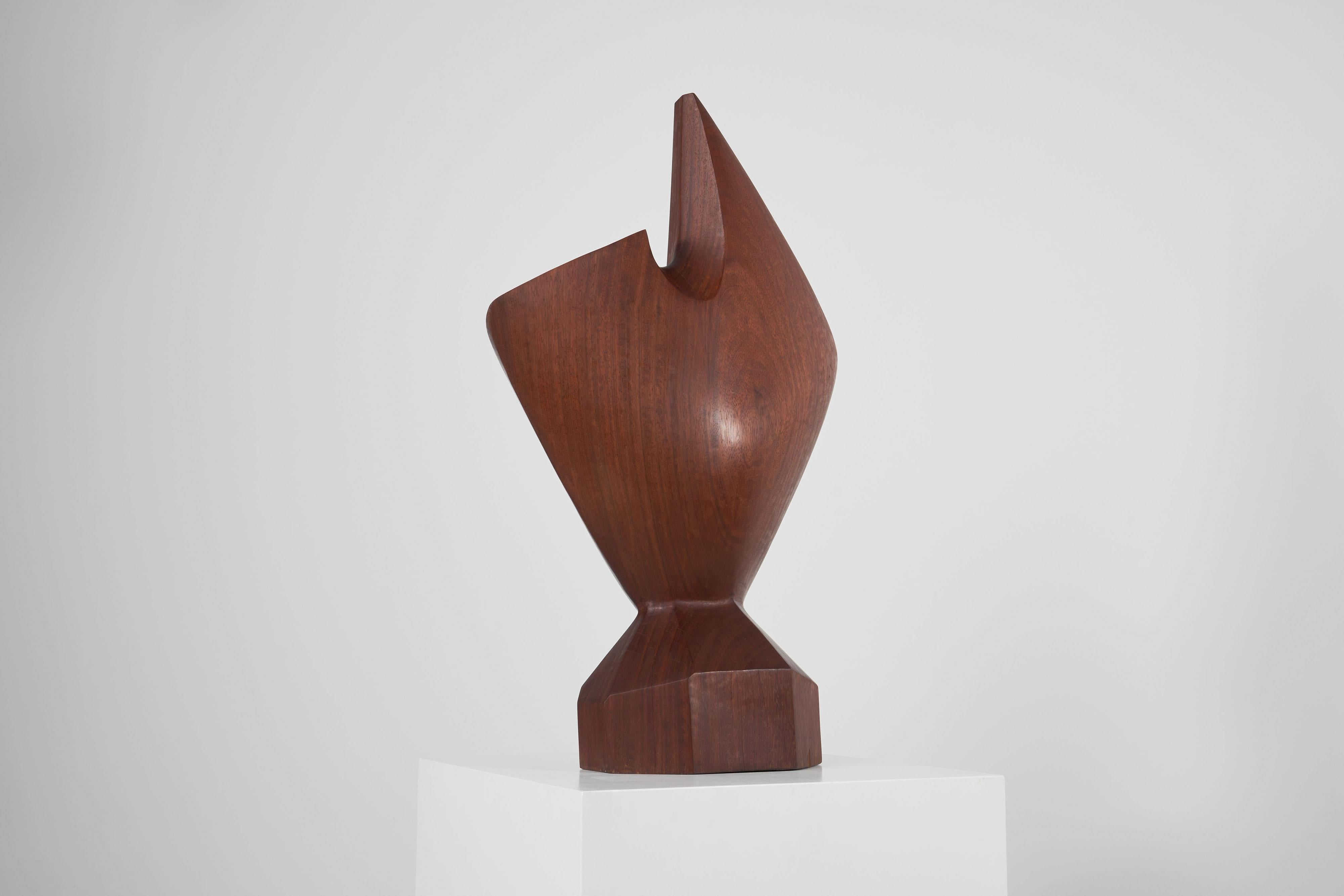 H Louis Noel abstract kambala sculpture Belgium 1989 For Sale 2