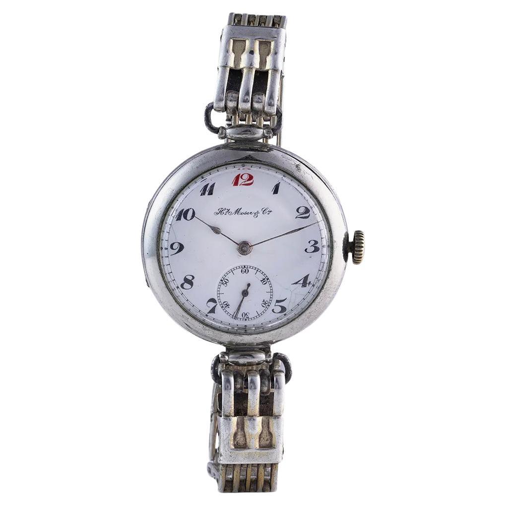 H. Moser & Cie x Alexander Fuld Russian Jubilee Silver Wristwatch (1913 circa) in vendita