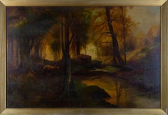 H. Neville - Huile du milieu du 20e siècle, cerf des bois