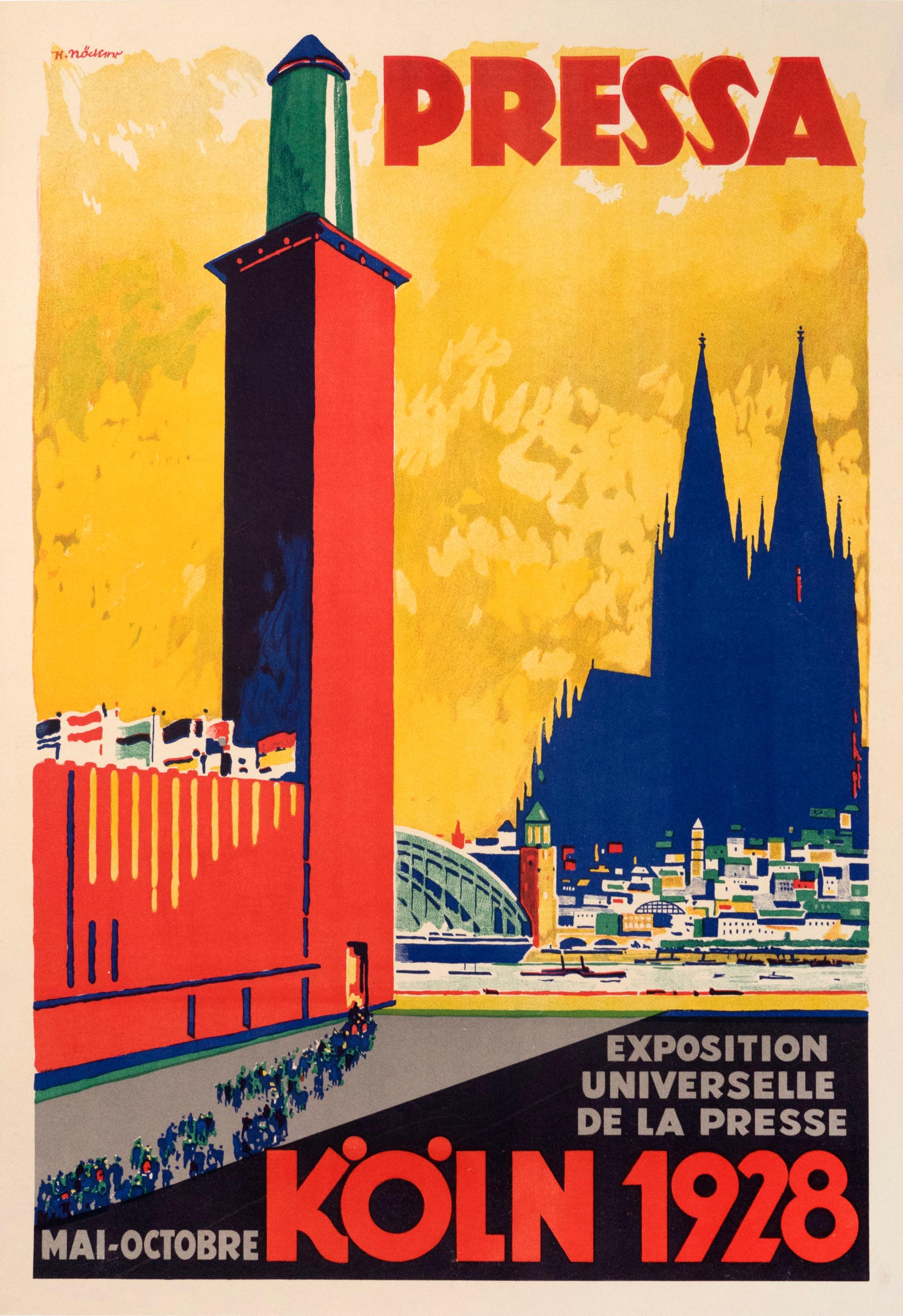 "Pressa - Koln (World Press Exhibition)" Cologne Germany Original Vintage Poster