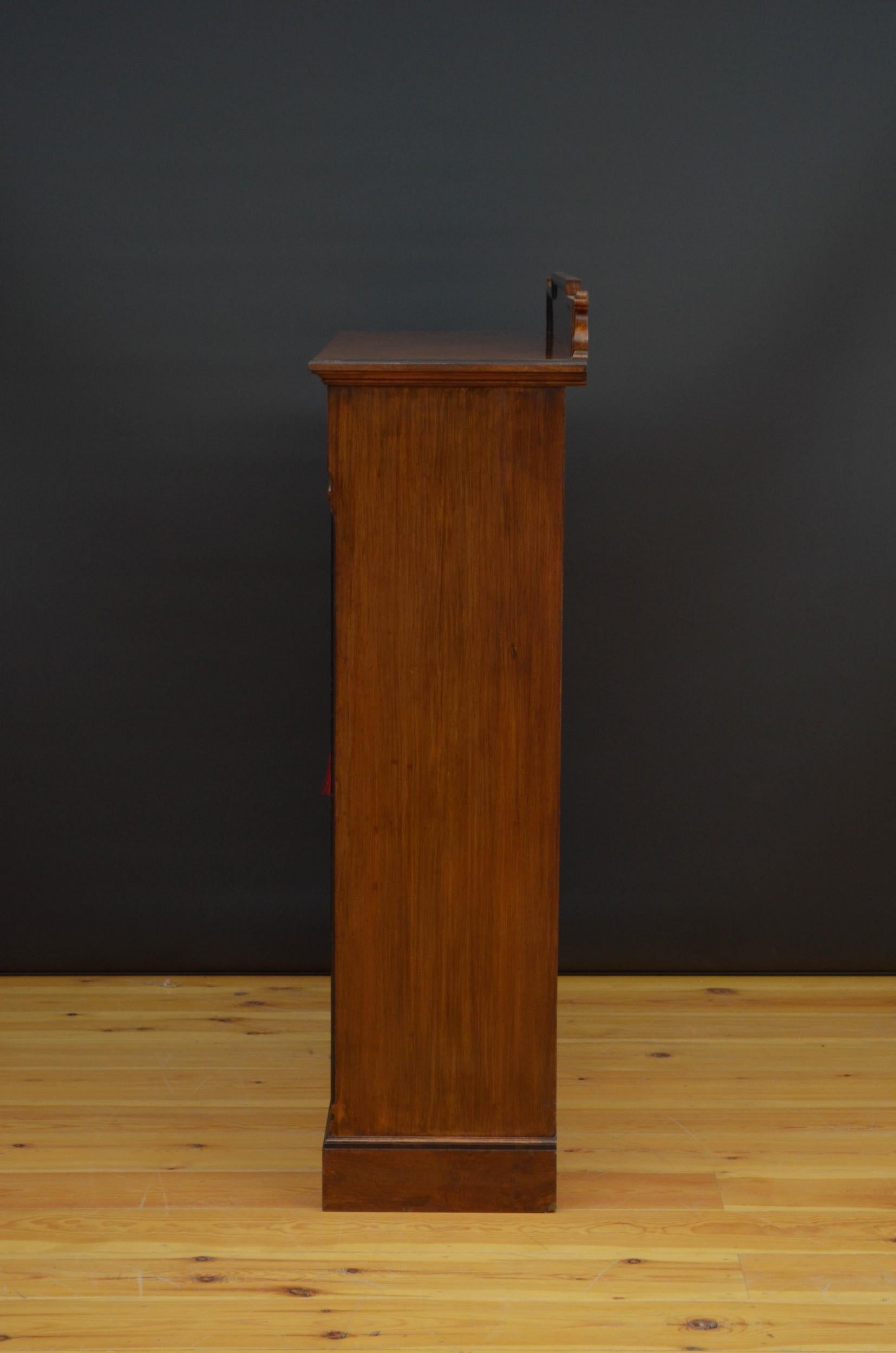 H. Ogden Victorian Pollard Oak Glazed Bookcase 13