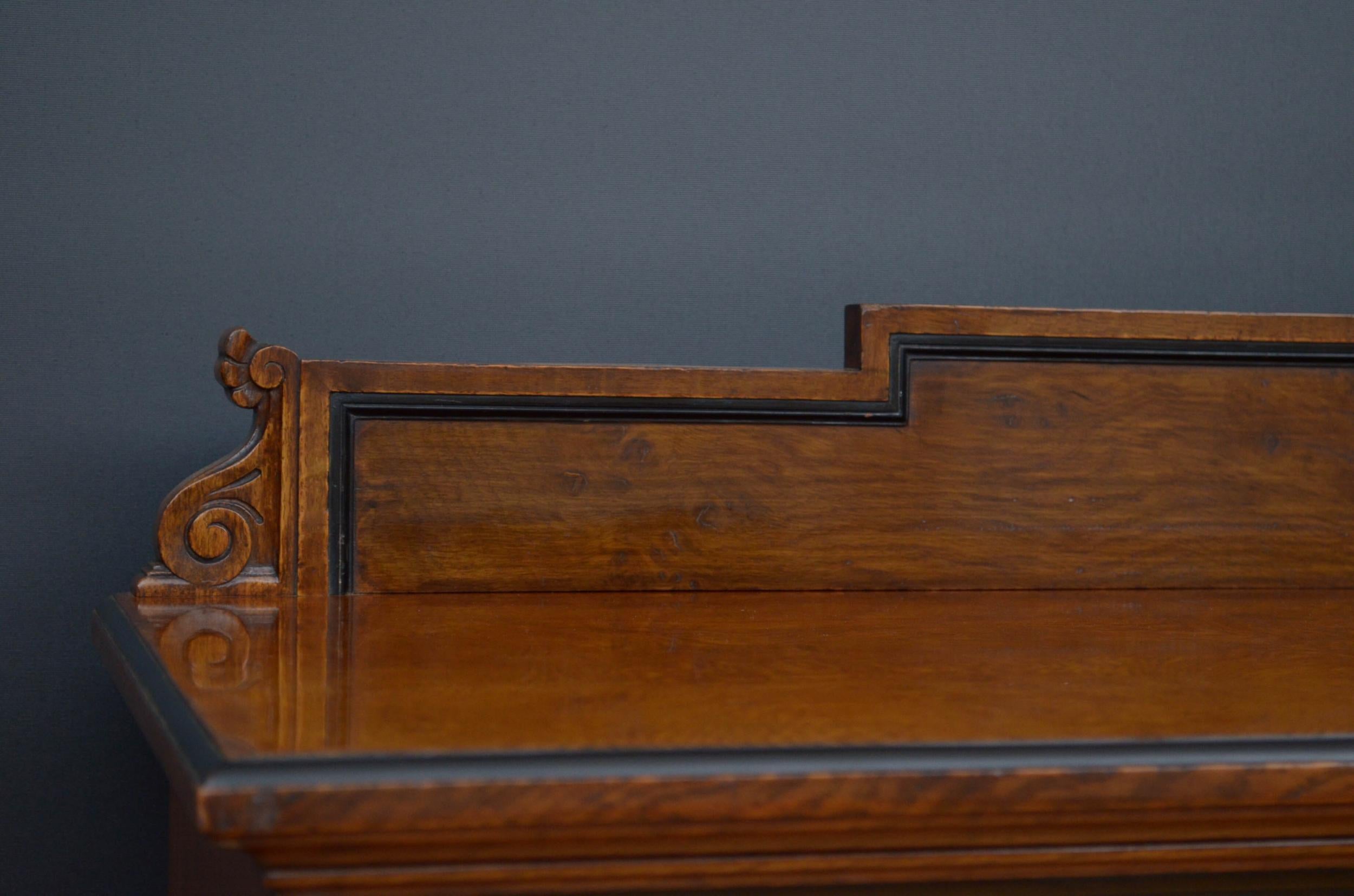 19th Century H. Ogden Victorian Pollard Oak Glazed Bookcase