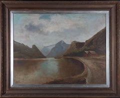 H. Palmer - Óleo de mediados del siglo XX, Logia junto al lago
