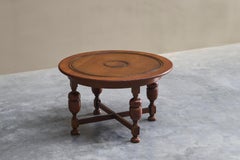 H. Pander & Zonen Round Coffee Table with Baluster Legs in Solid Oak 1920s
