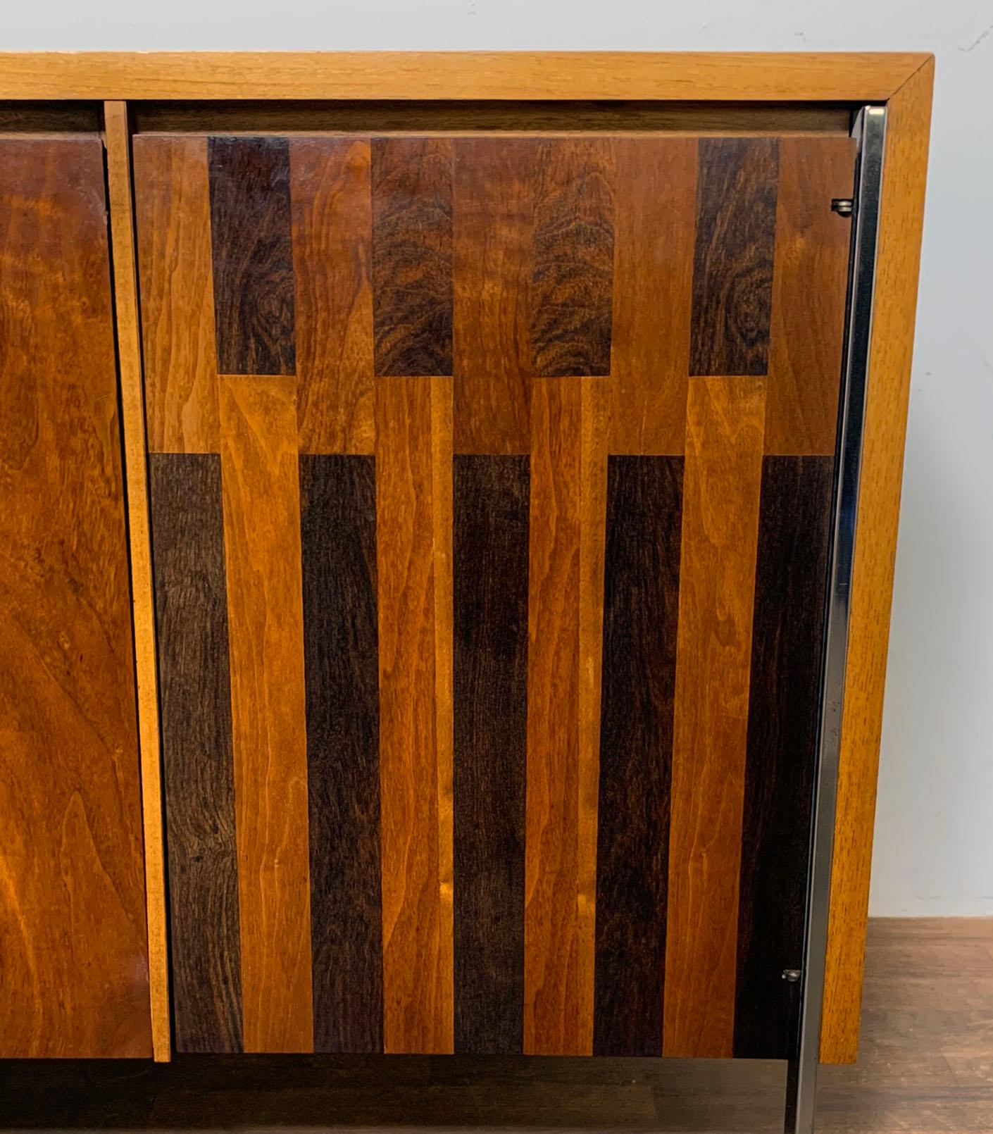 Mid-Century Modern H. Paul Browning for Stanley Furniture Walnut and Rosewood Credenza Ca. 1960s