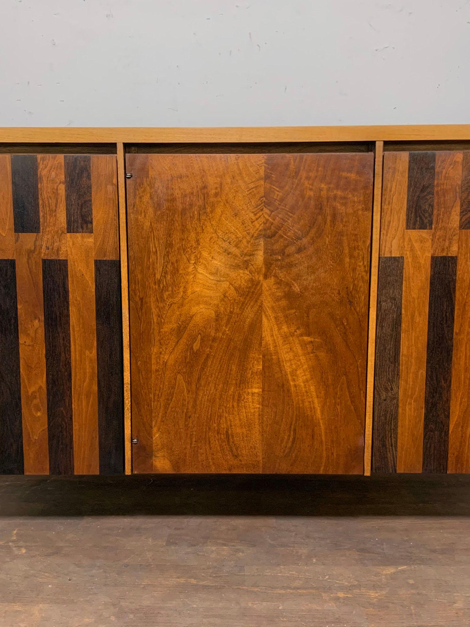 American H. Paul Browning for Stanley Furniture Walnut and Rosewood Credenza Ca. 1960s