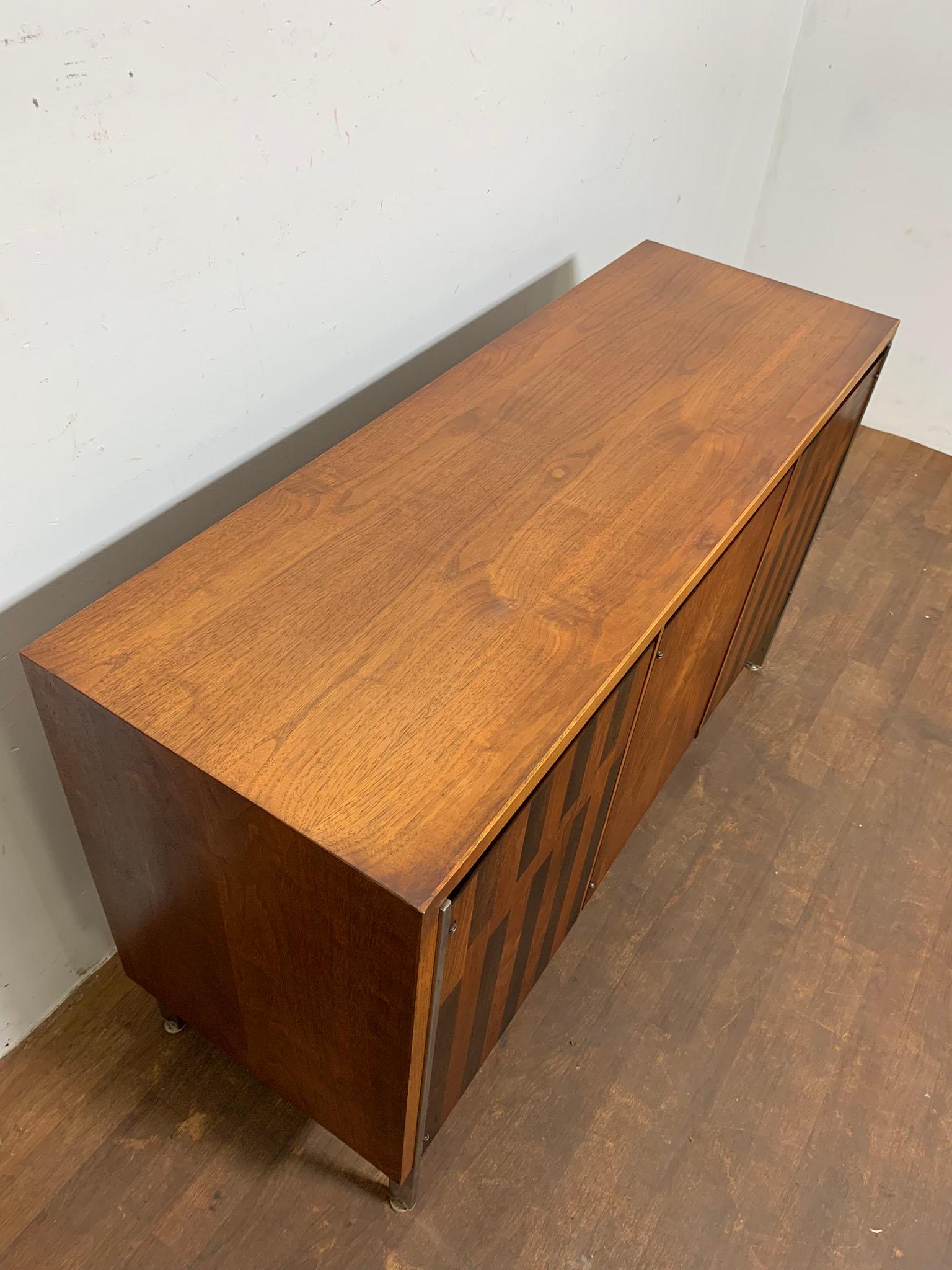 Mid-20th Century H. Paul Browning for Stanley Furniture Walnut and Rosewood Credenza Ca. 1960s