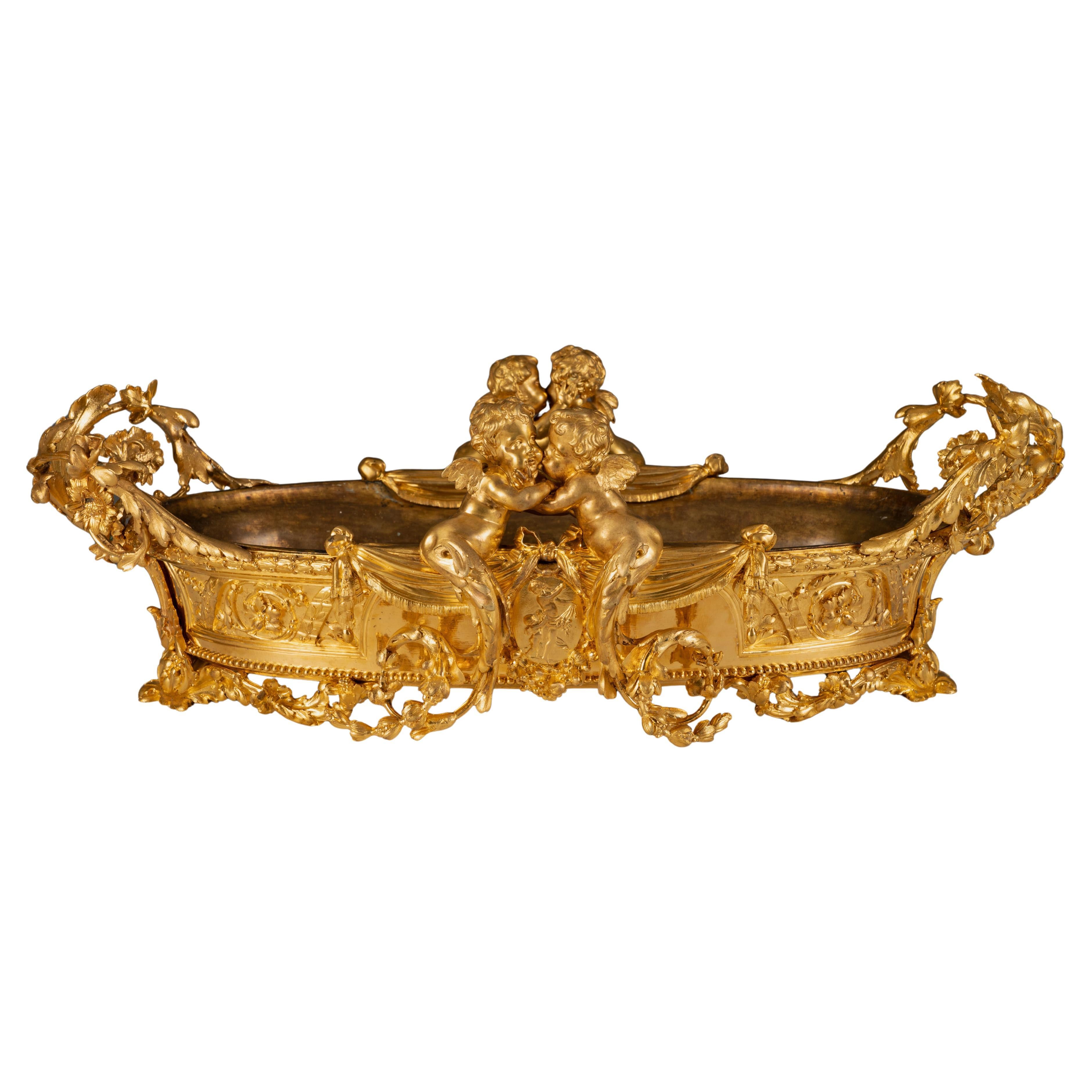 H. Picard, Pair of "Cupids" Jardinieres, France, circa 1860 For Sale