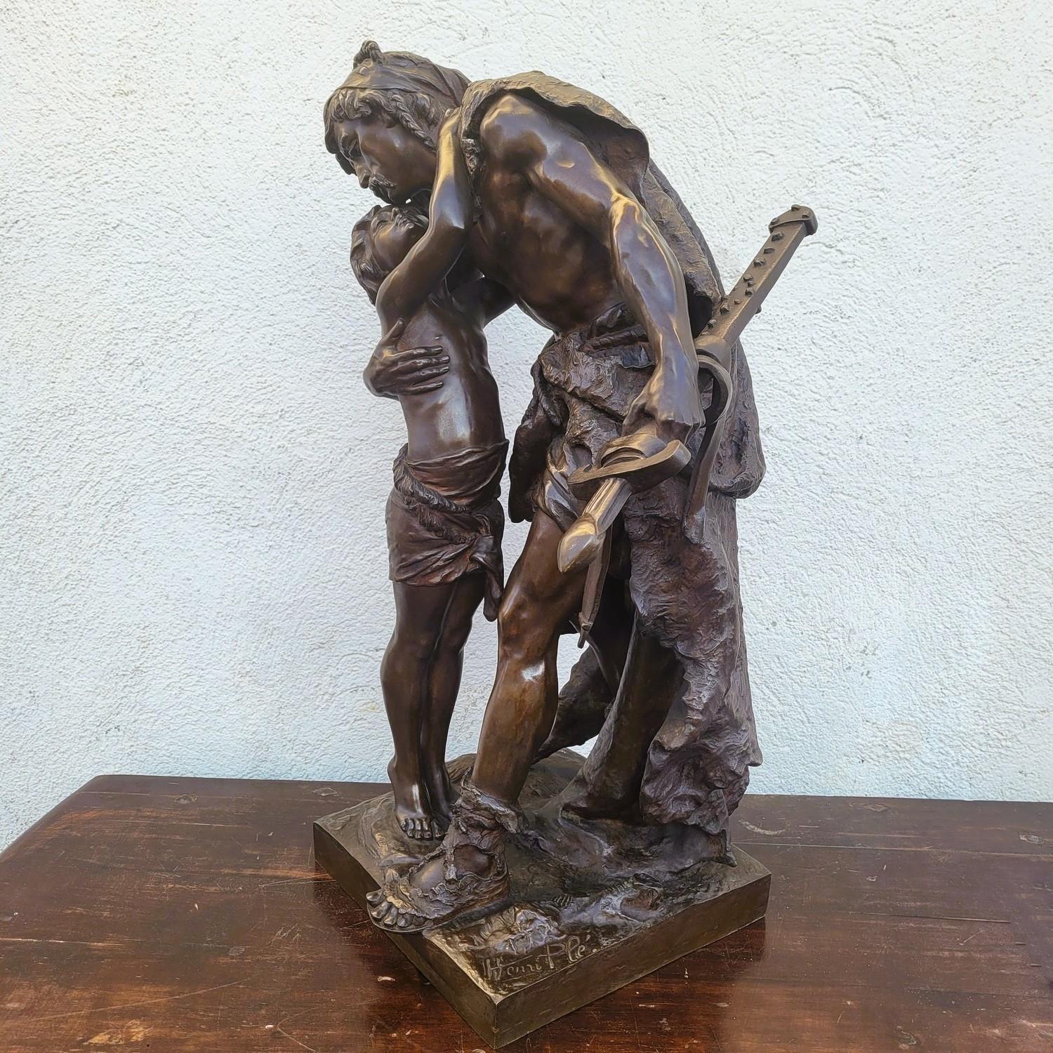 H. Plé (1853-1922), Siot-Decauville, I Galli, bronzo firmato di grandi dimensioni, fine del XIX sec. in vendita 4
