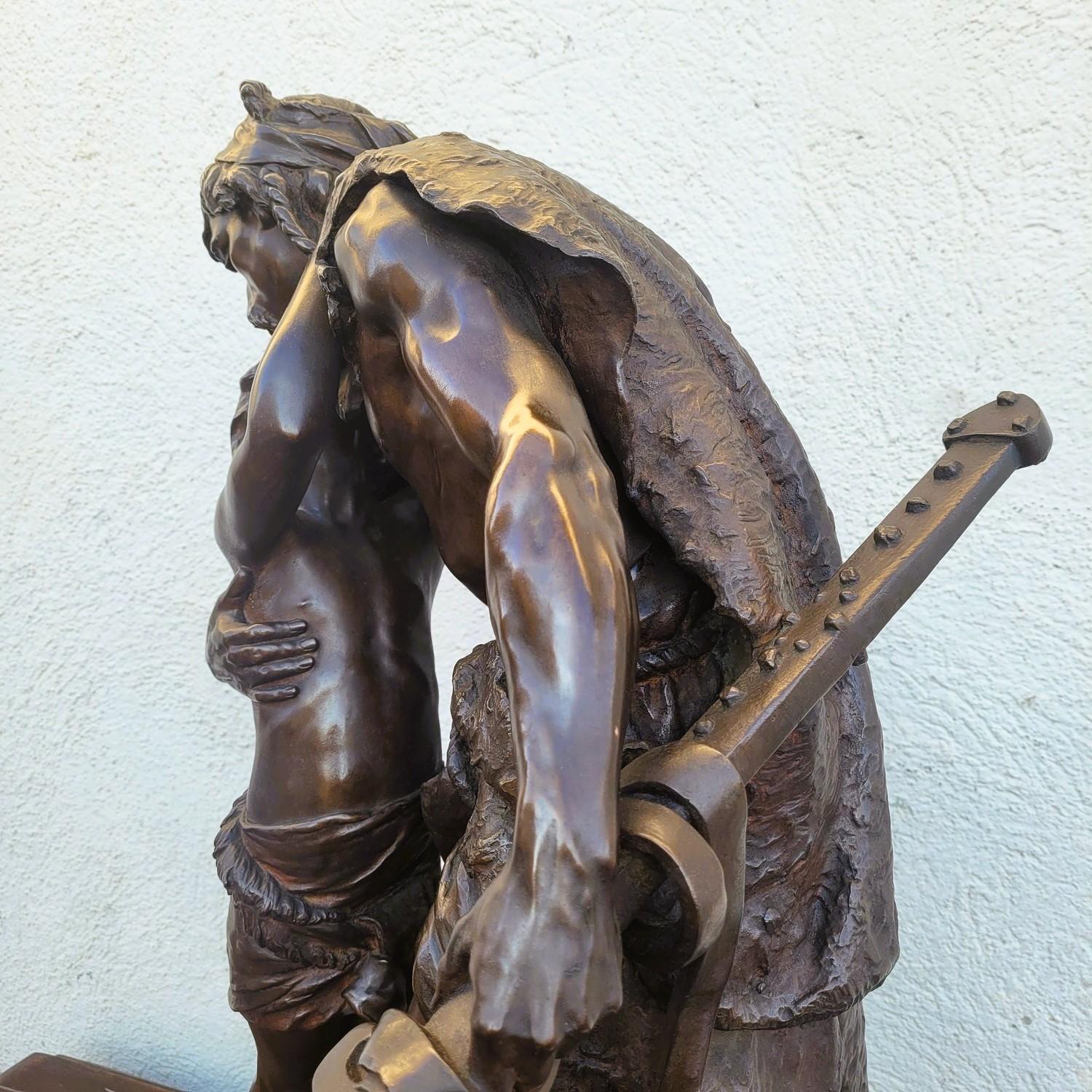 H. Plé (1853-1922), Siot-Decauville, I Galli, bronzo firmato di grandi dimensioni, fine del XIX sec. in vendita 5