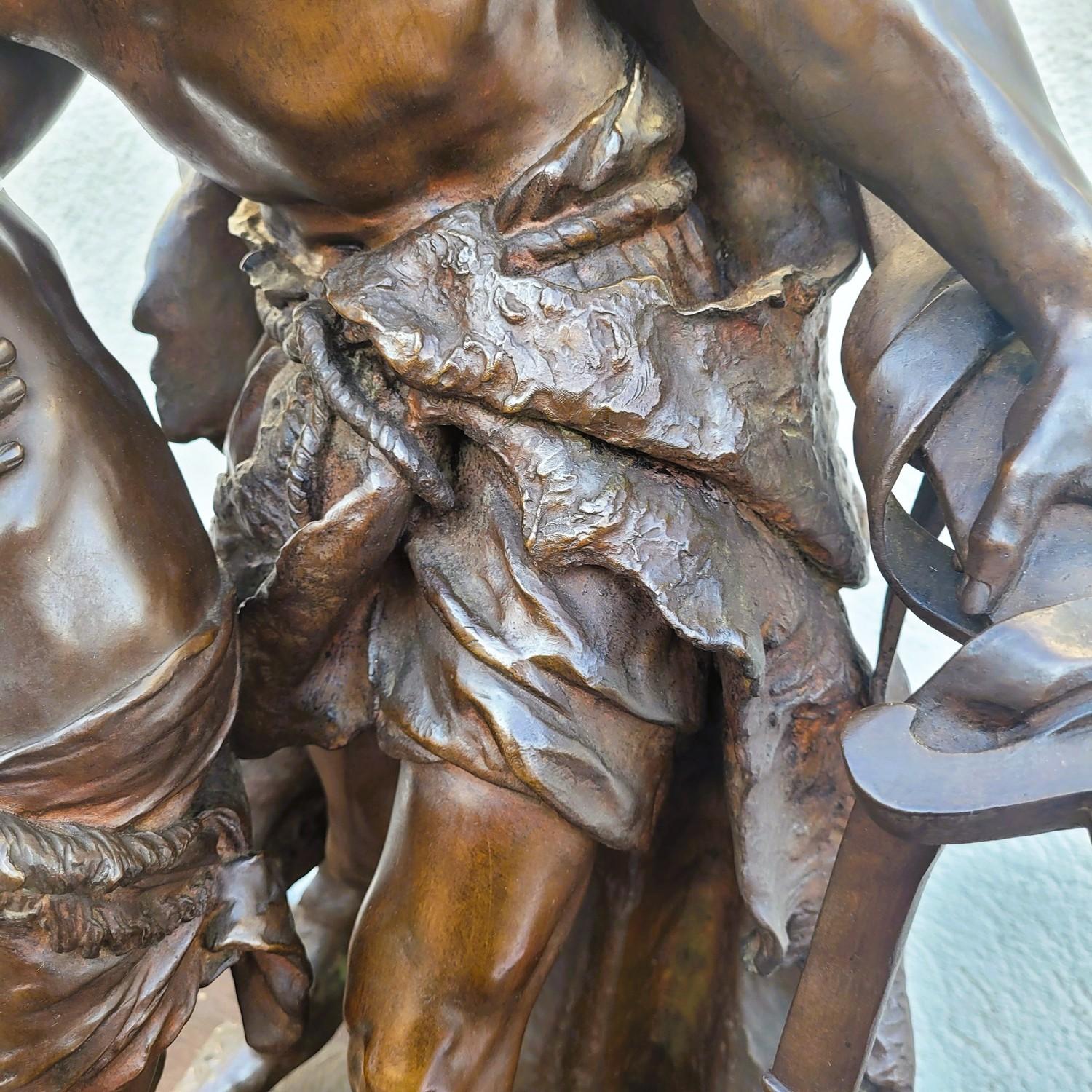 Francese H. Plé (1853-1922), Siot-Decauville, I Galli, bronzo firmato di grandi dimensioni, fine del XIX sec. in vendita