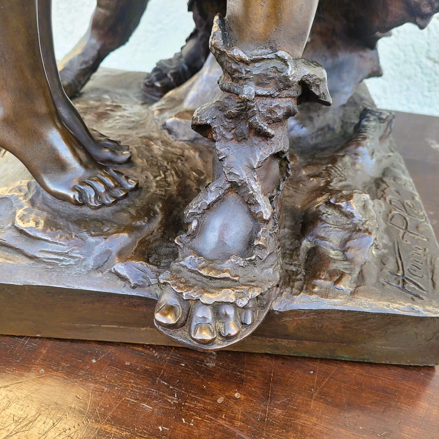 Bronzo H. Plé (1853-1922), Siot-Decauville, I Galli, bronzo firmato di grandi dimensioni, fine del XIX sec. in vendita