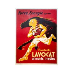affiche originale art déco Lavocat Aliments Irradiés "Force Energie..."
