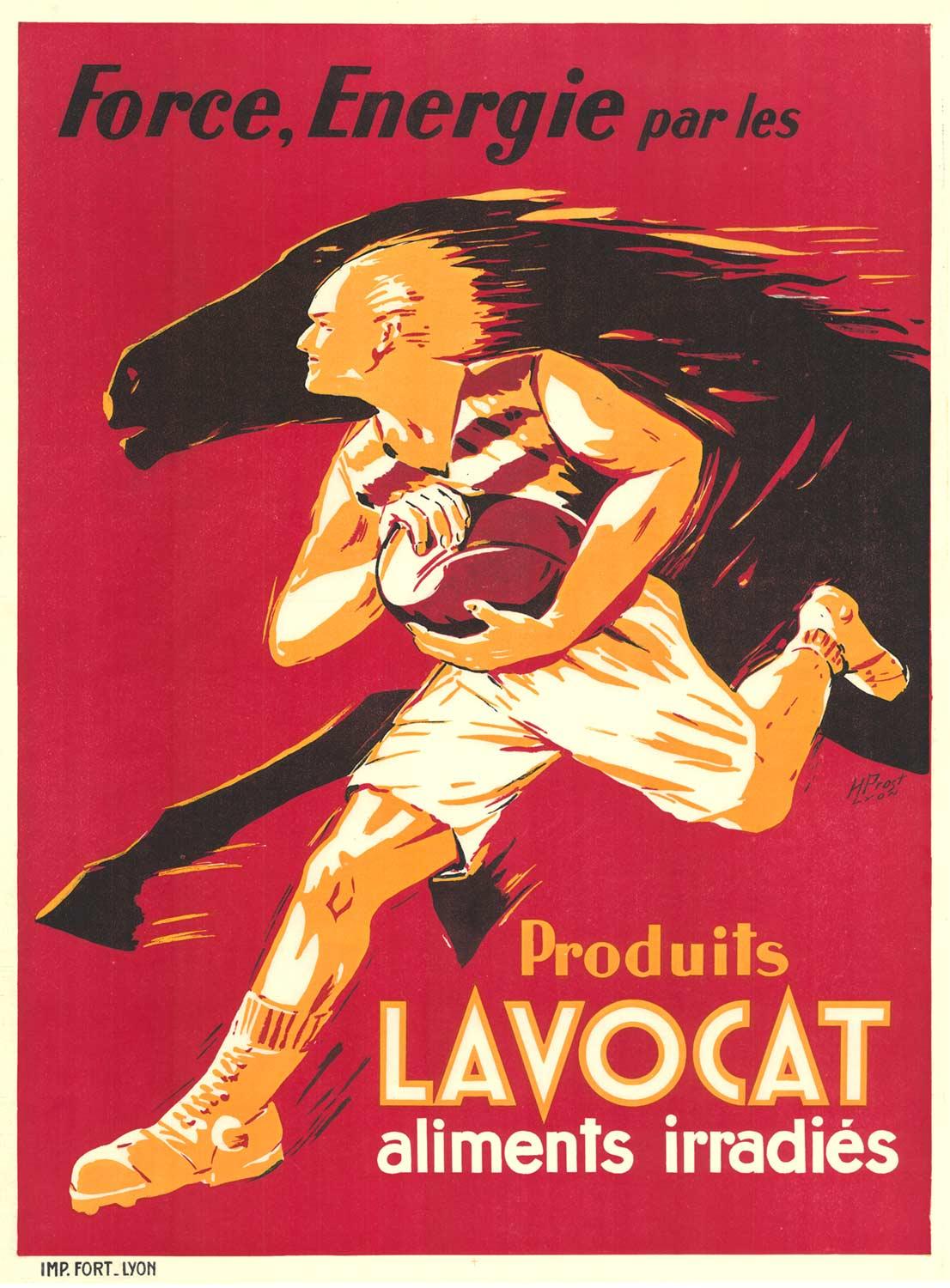 H. Prost Animal Print - Original 'Produits Lavocat' vintage poster for Force and Energy