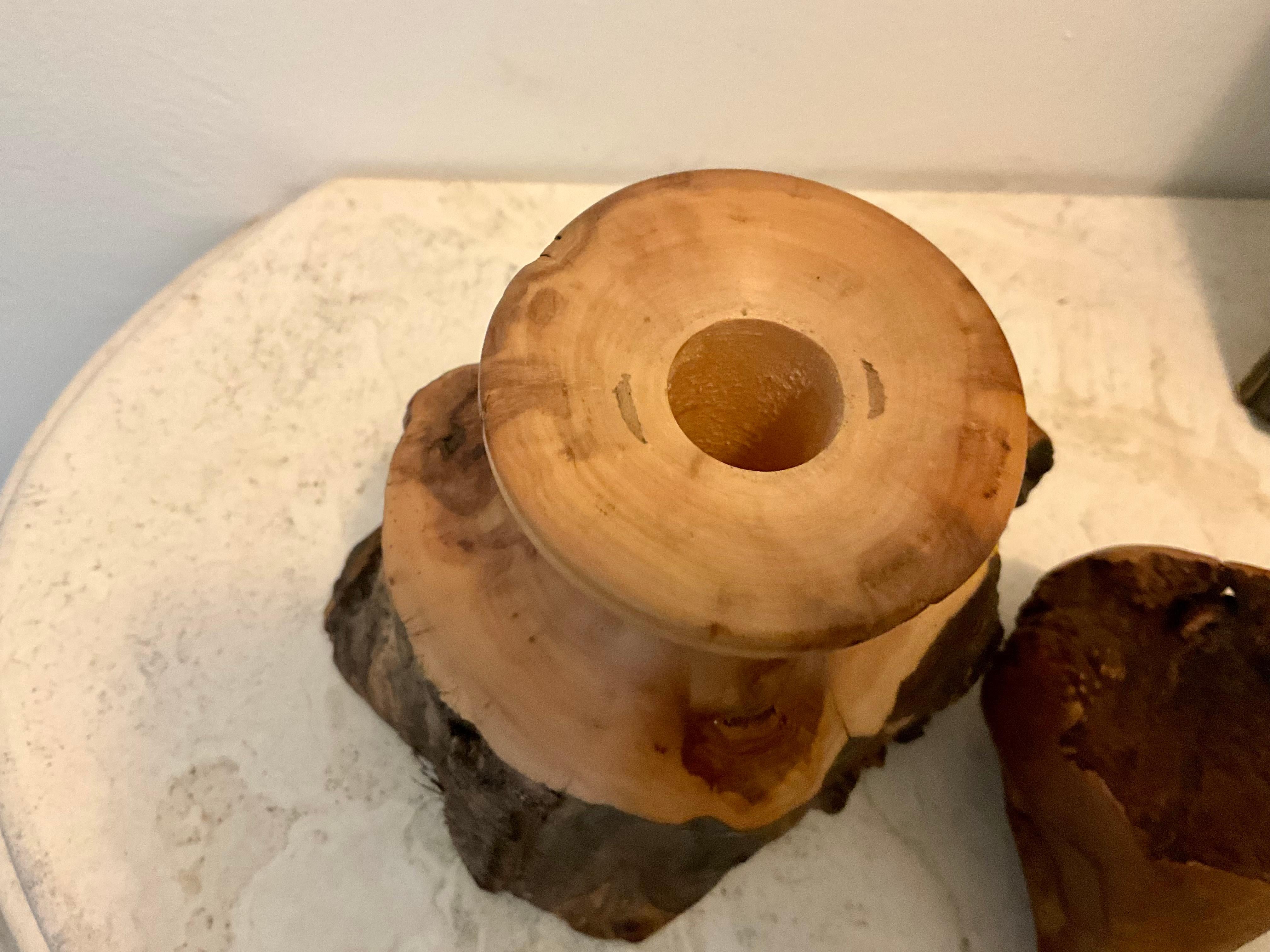 American H. Quarles 1991 Signed Burl Wood Freeform Live Edge Bottle Sculpture For Sale