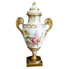 H & R Daniel 18th Century Hand Painted Pot Pourri Vase