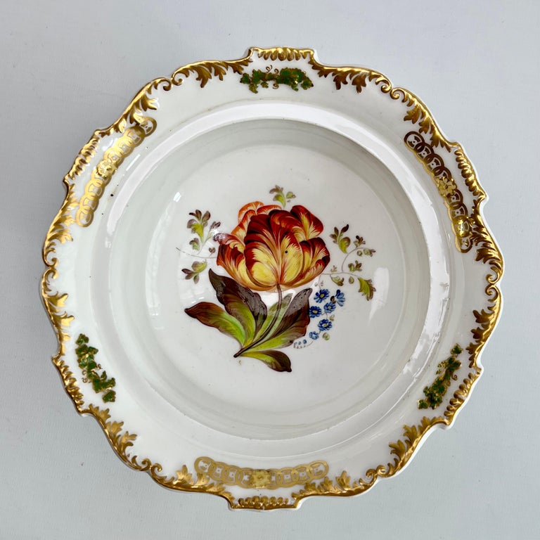 H and R Daniel Pair of Sauce Tureens, Shrewsbury Shape, Flowers ...