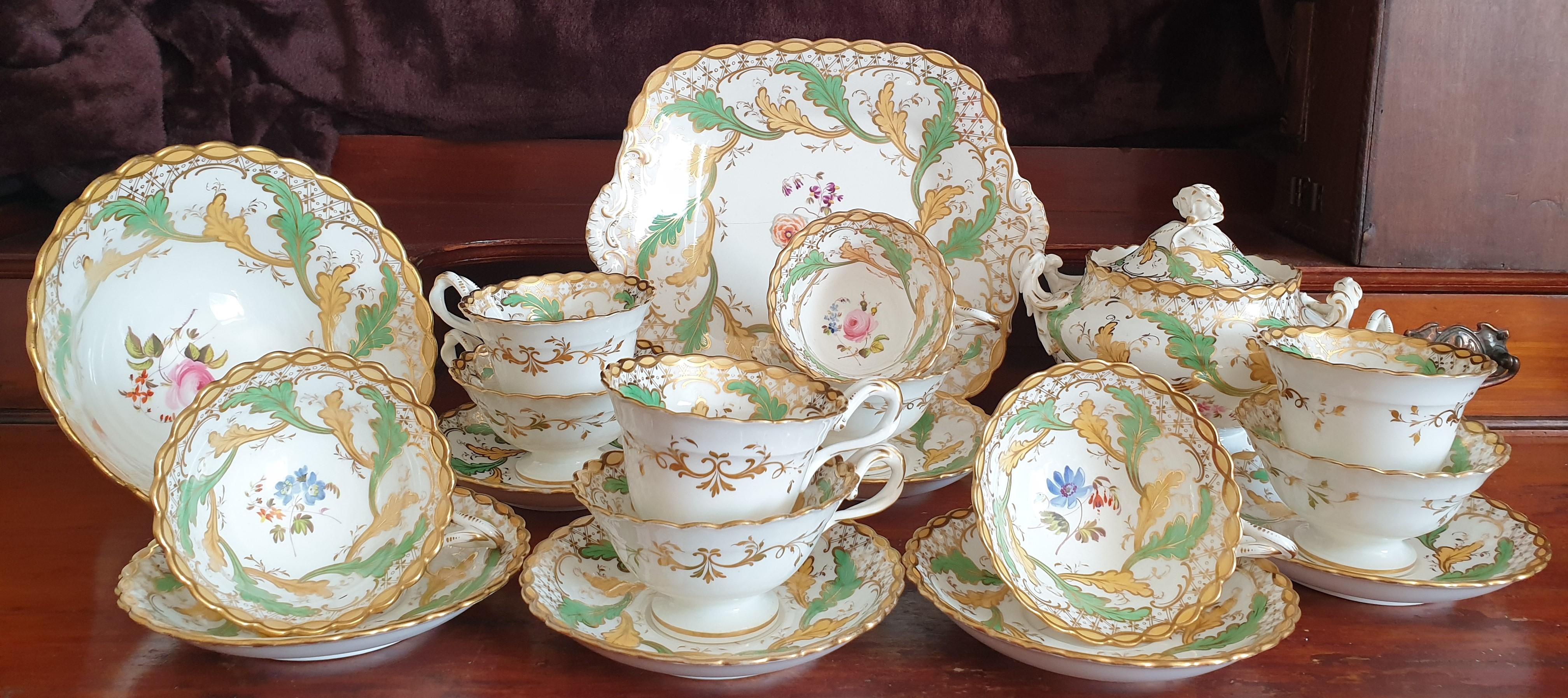 lady turquoise tea set