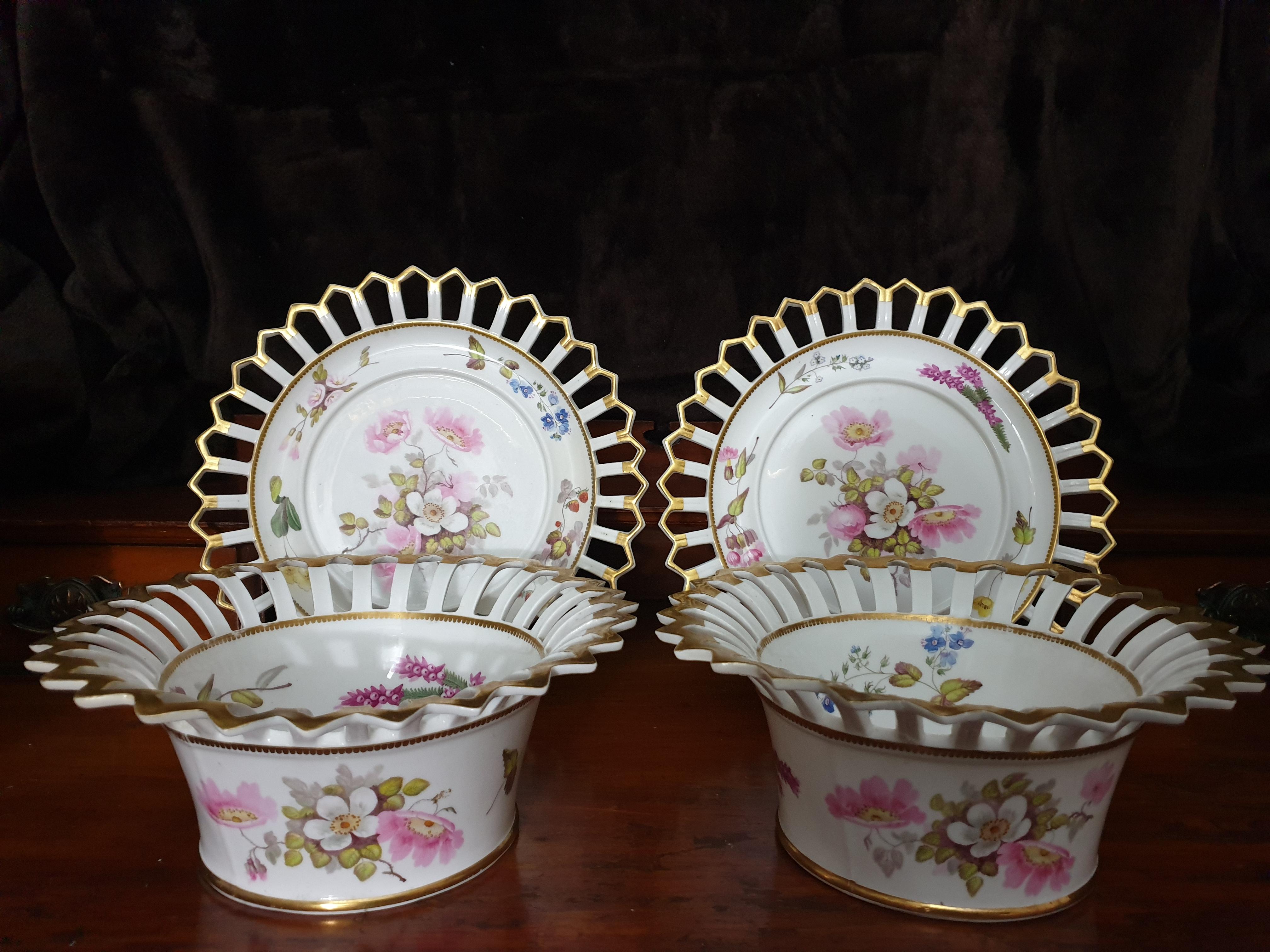 H & R Daniel Ice Pail Reticulated Fruit Bowls or Stands By William Pollard For Sale 5