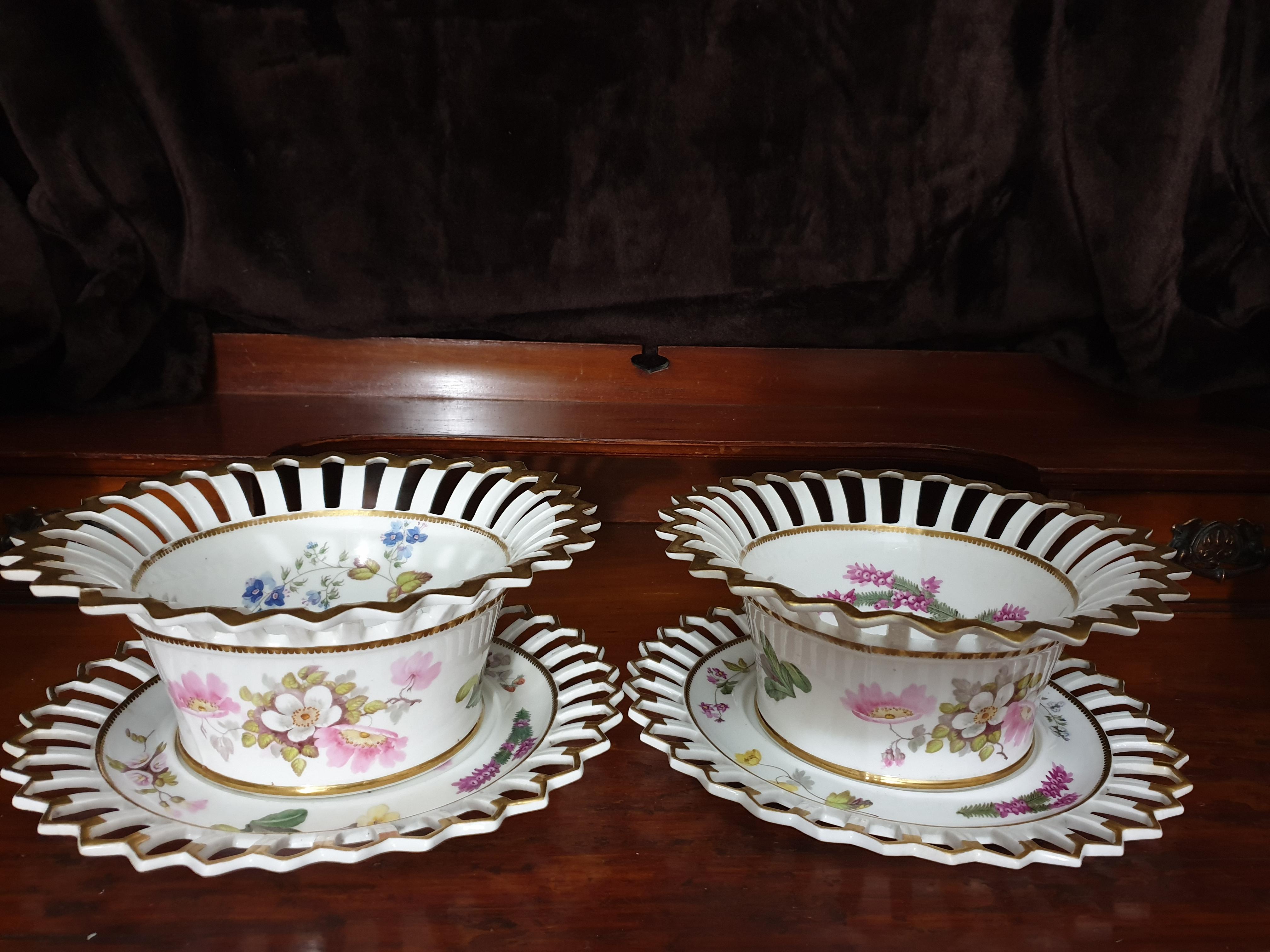 H & R Daniel Ice Pail Reticulated Fruit Bowls or Stands By William Pollard In Excellent Condition For Sale In London, GB