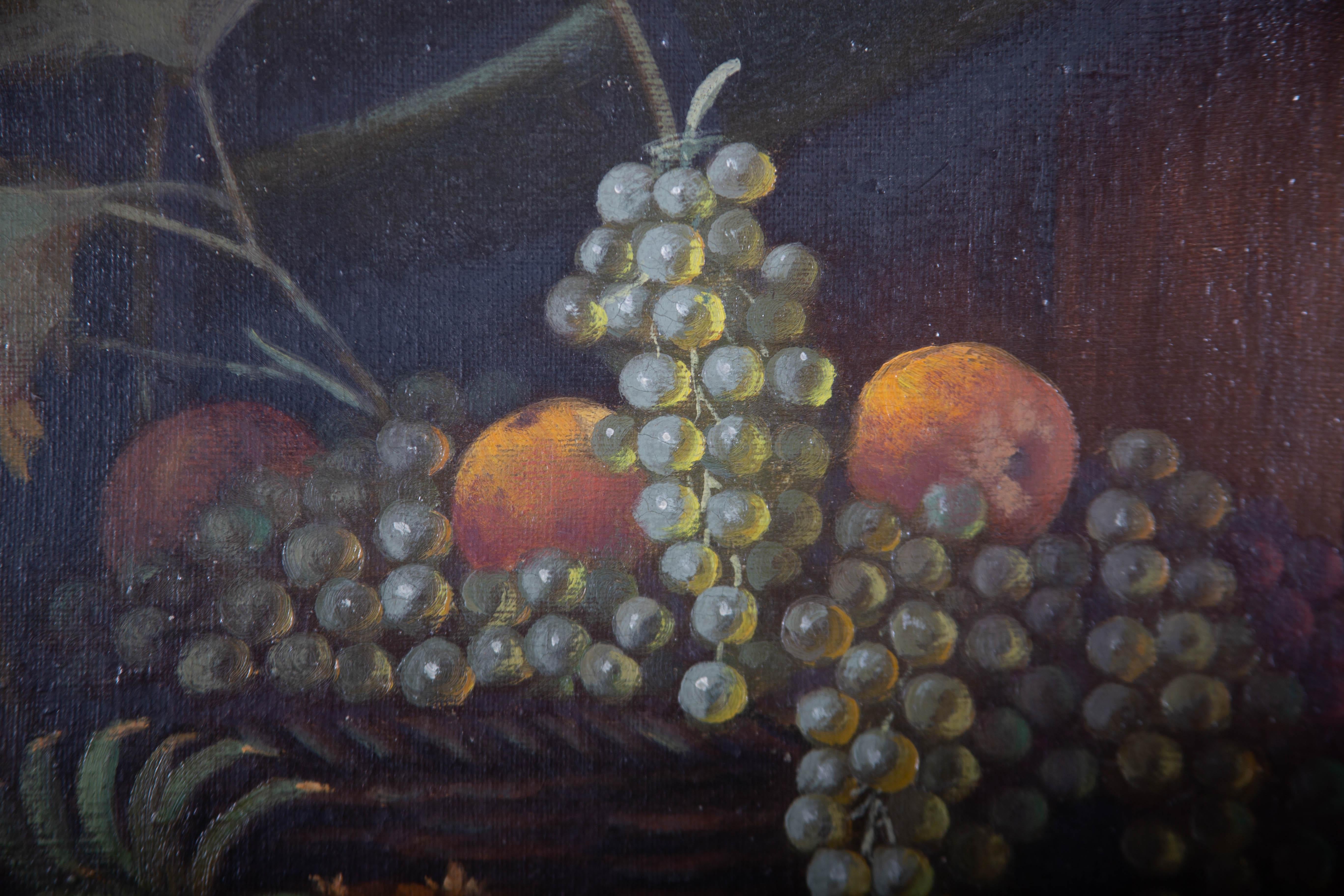 H. Reidl - Early 20th Century Oil, Fruit And Wine Still Life 3
