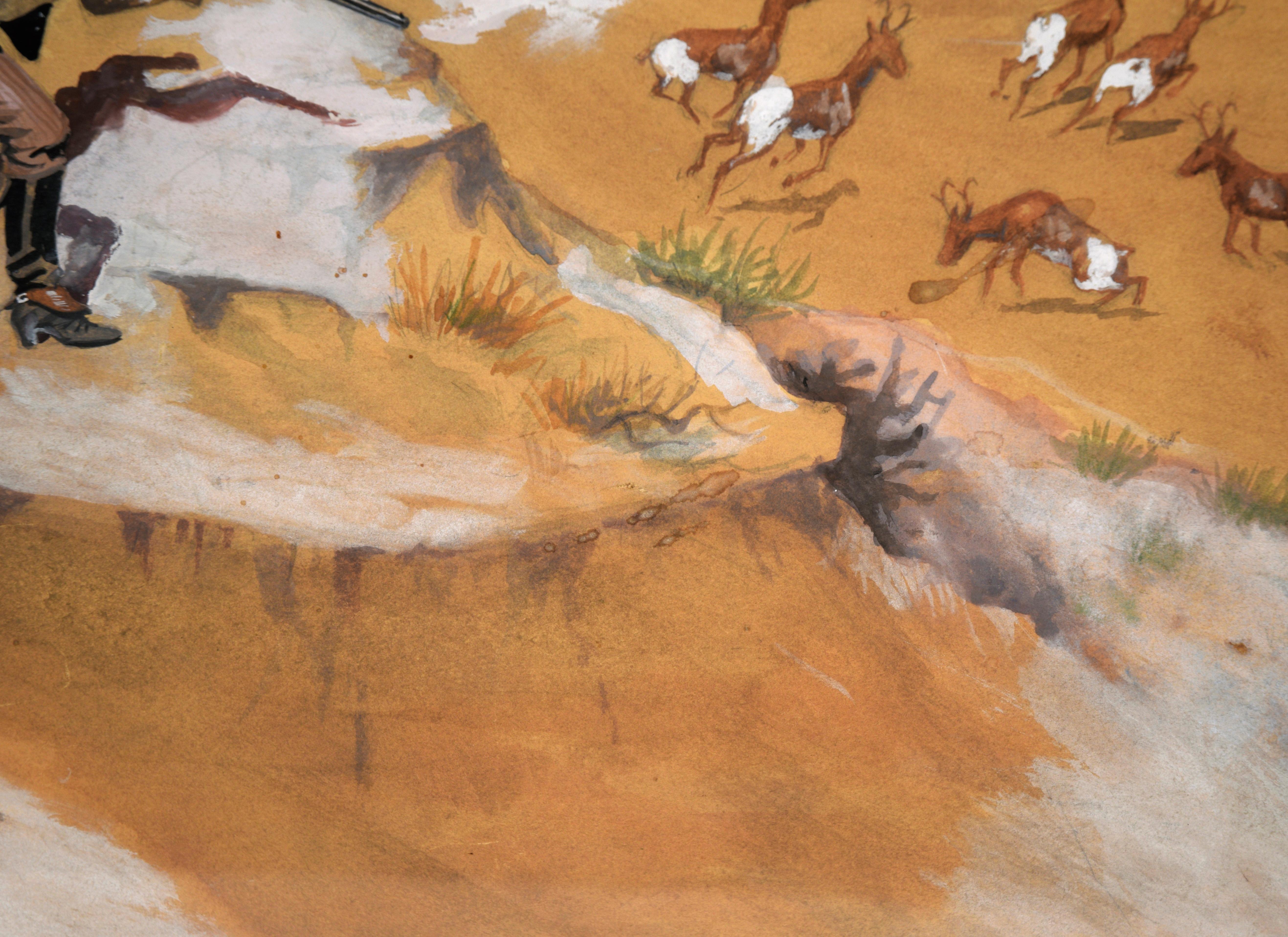 Cowboy Hunting Pronghorn Deer (