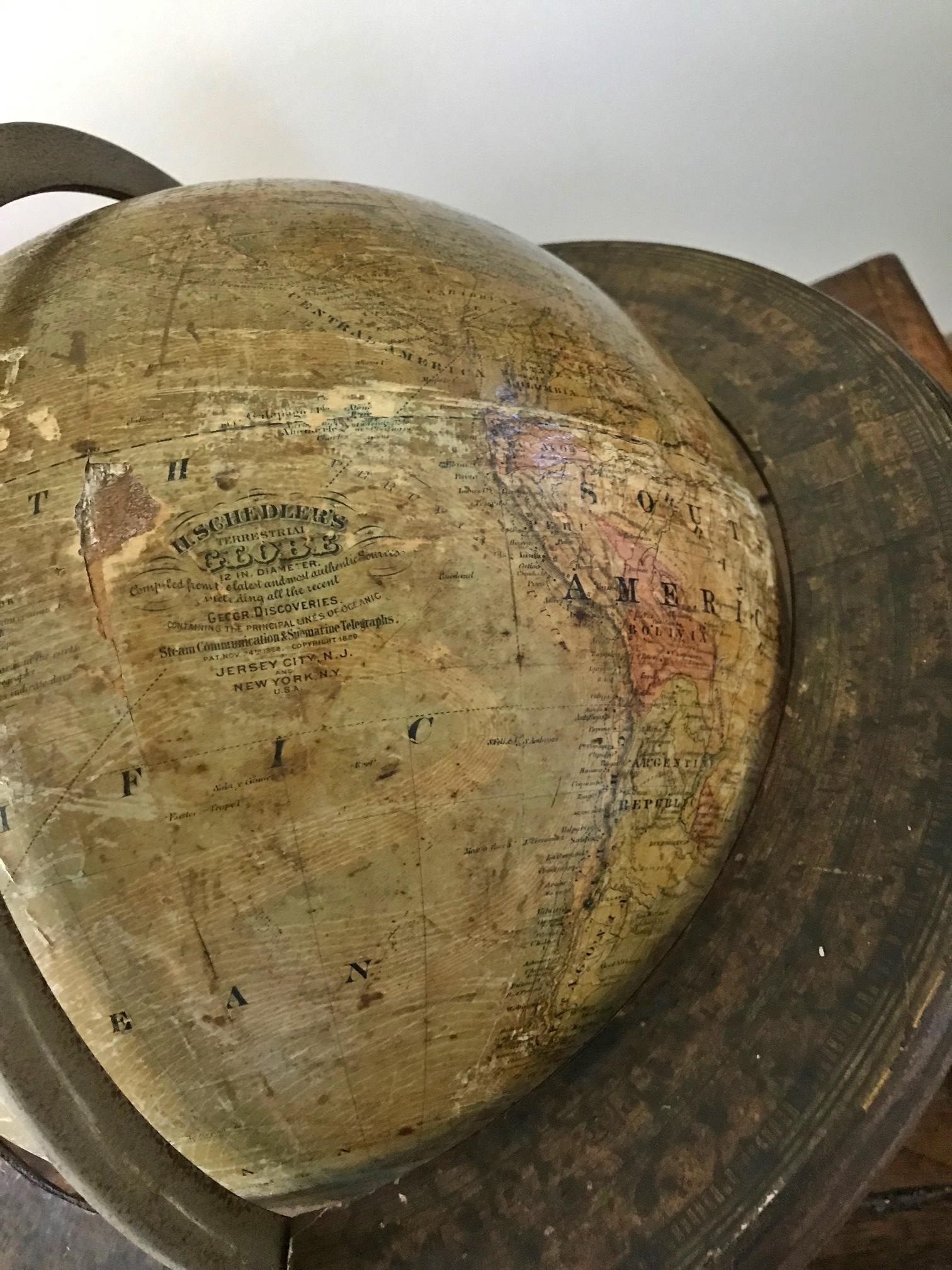 H. Schedler's Terrestrial Globe Copyright, 1889 For Sale 8