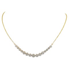 H/SI Diamond 14k Yellow Gold Diamond Choker Necklace Fine Jewelry