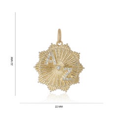 H/SI Diamond Custom Initials 14k Yellow Gold Vintage Inspired Pendant