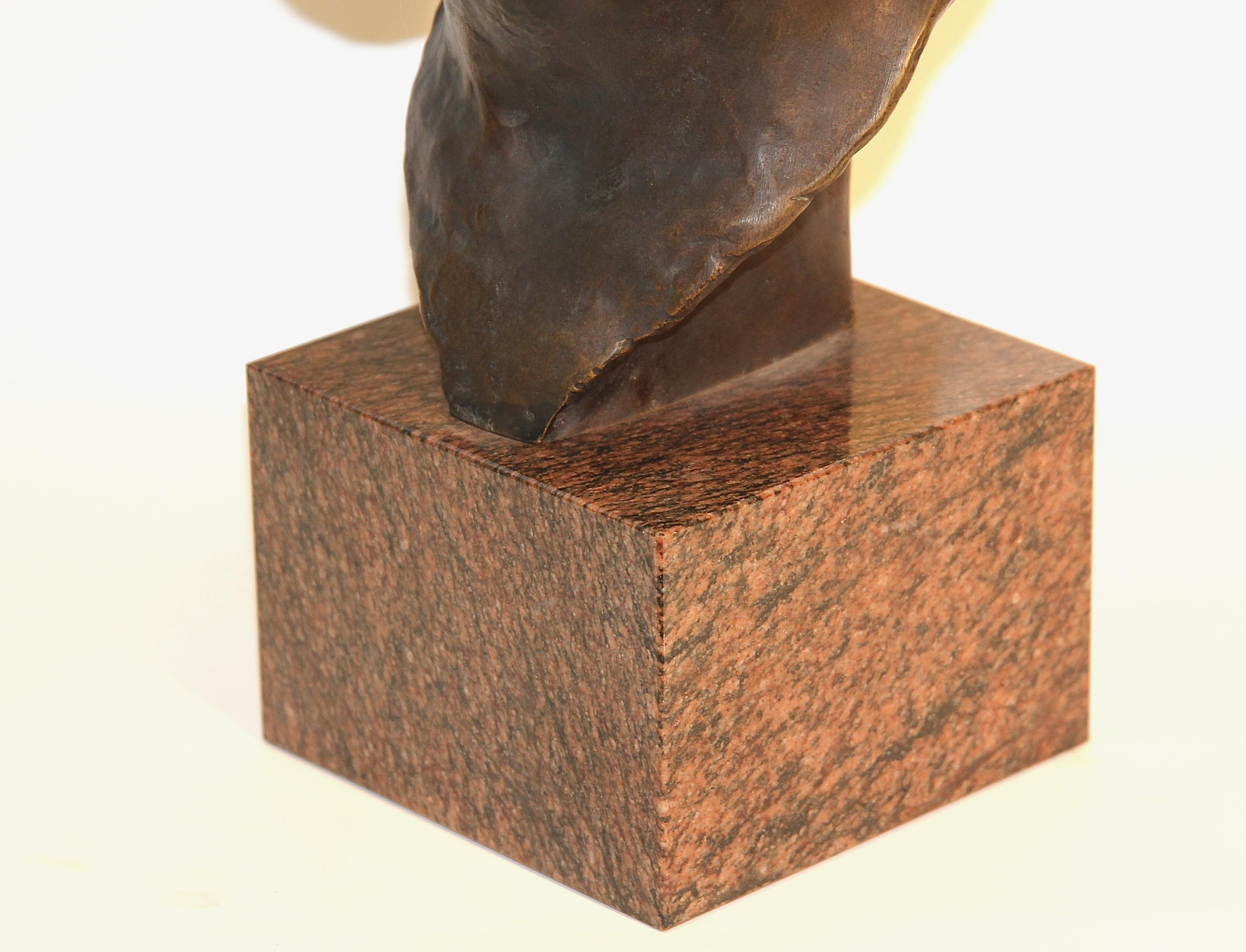 H. Siedentop, Life-Size Bust of a Man, Brown Patinated Bronze on Marble Base In Good Condition For Sale In Berlin, DE
