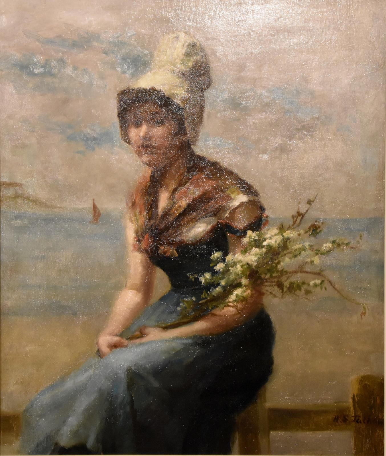 Ölgemälde von H. Sinclair Jackson „A Cornish Lass“, Ölgemälde im Angebot 1