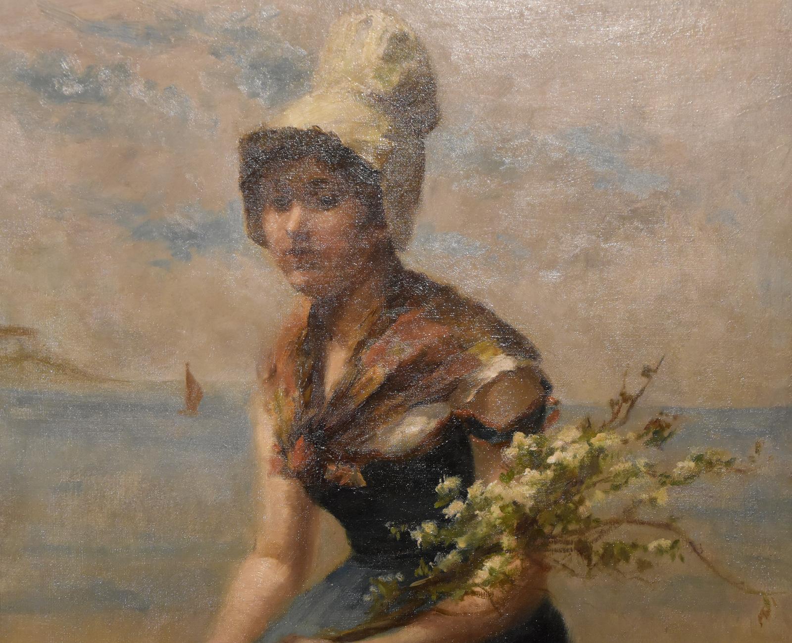 Ölgemälde von H. Sinclair Jackson „A Cornish Lass“, Ölgemälde im Angebot 2