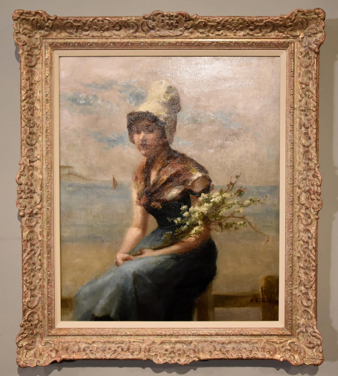 Peinture à l'huile de H. Sinclair Jackson « A Cornish Lass »