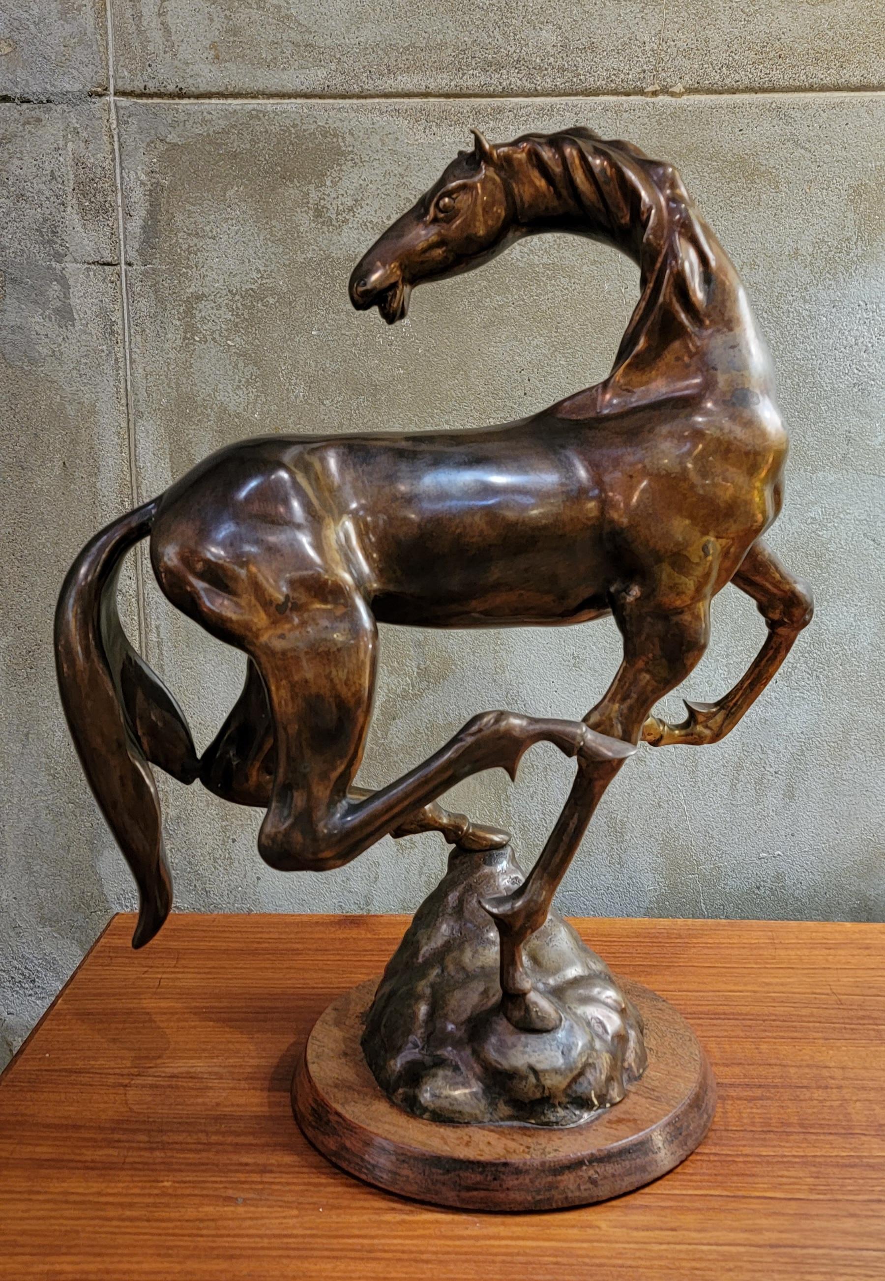 Mid-Century Modern Bronze Horse Sculpture by Hattakitkosol  Somchai