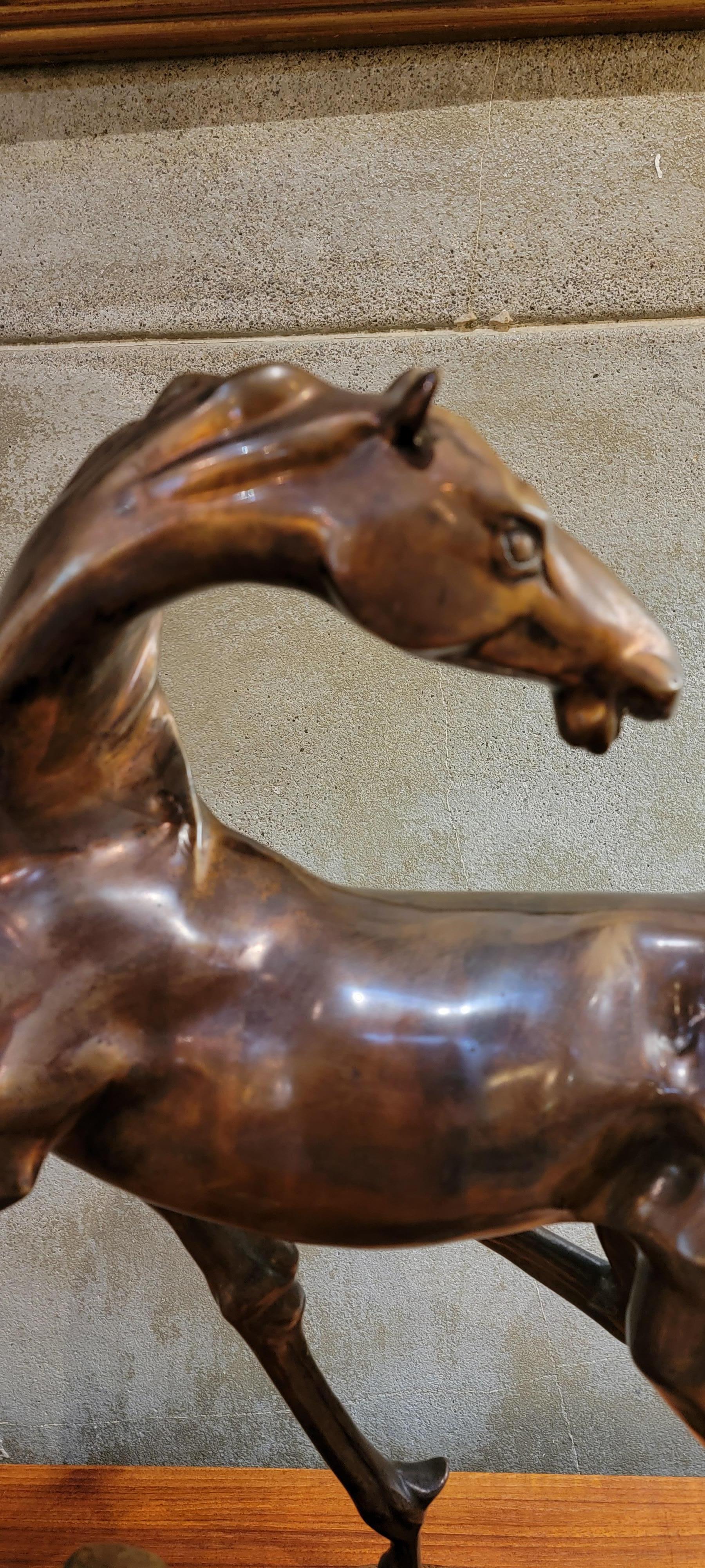 Bronze Horse Sculpture by Hattakitkosol  Somchai In Good Condition In Fulton, CA