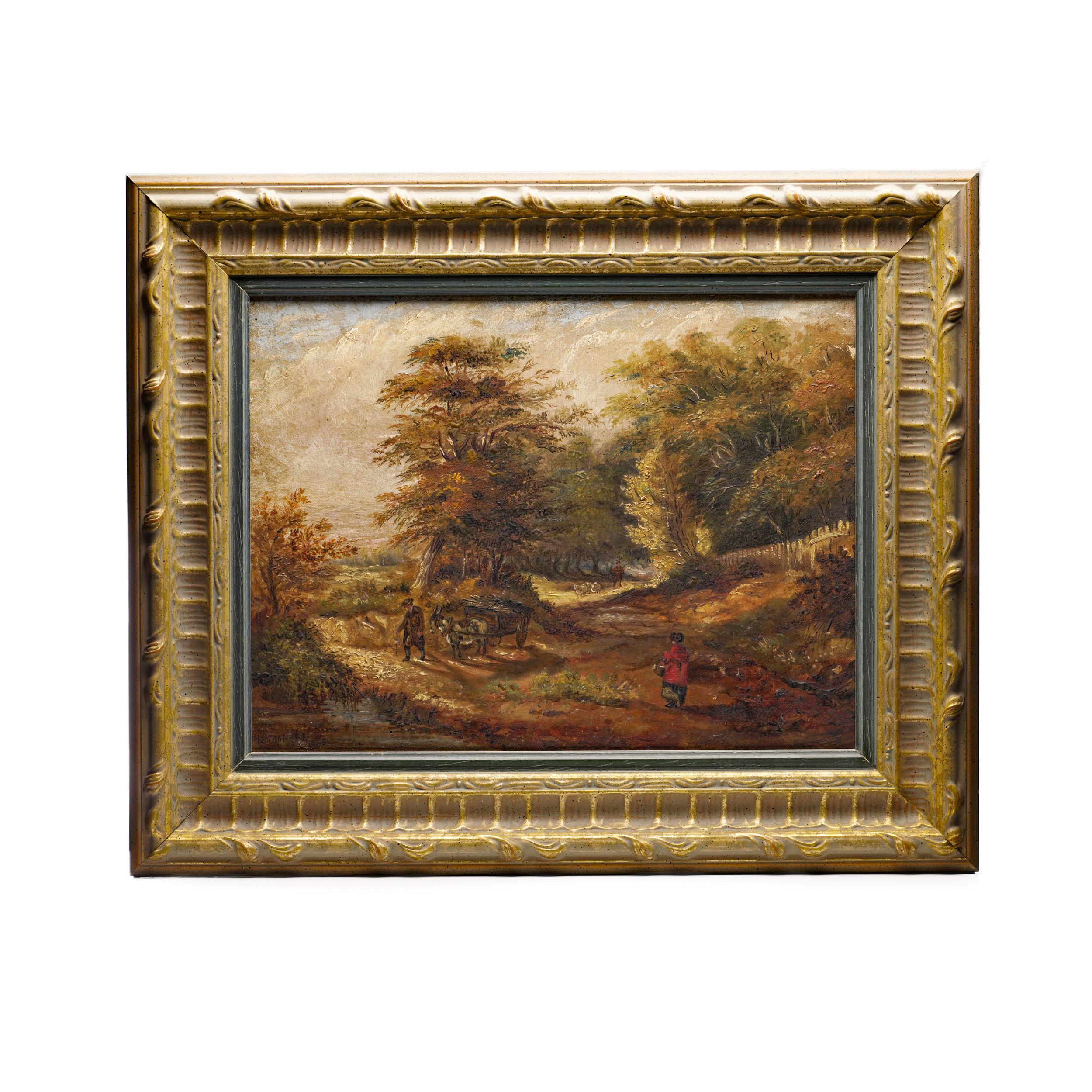 H. Stannava 19th Century Oil Painting of canvas with rural scene For Sale 4