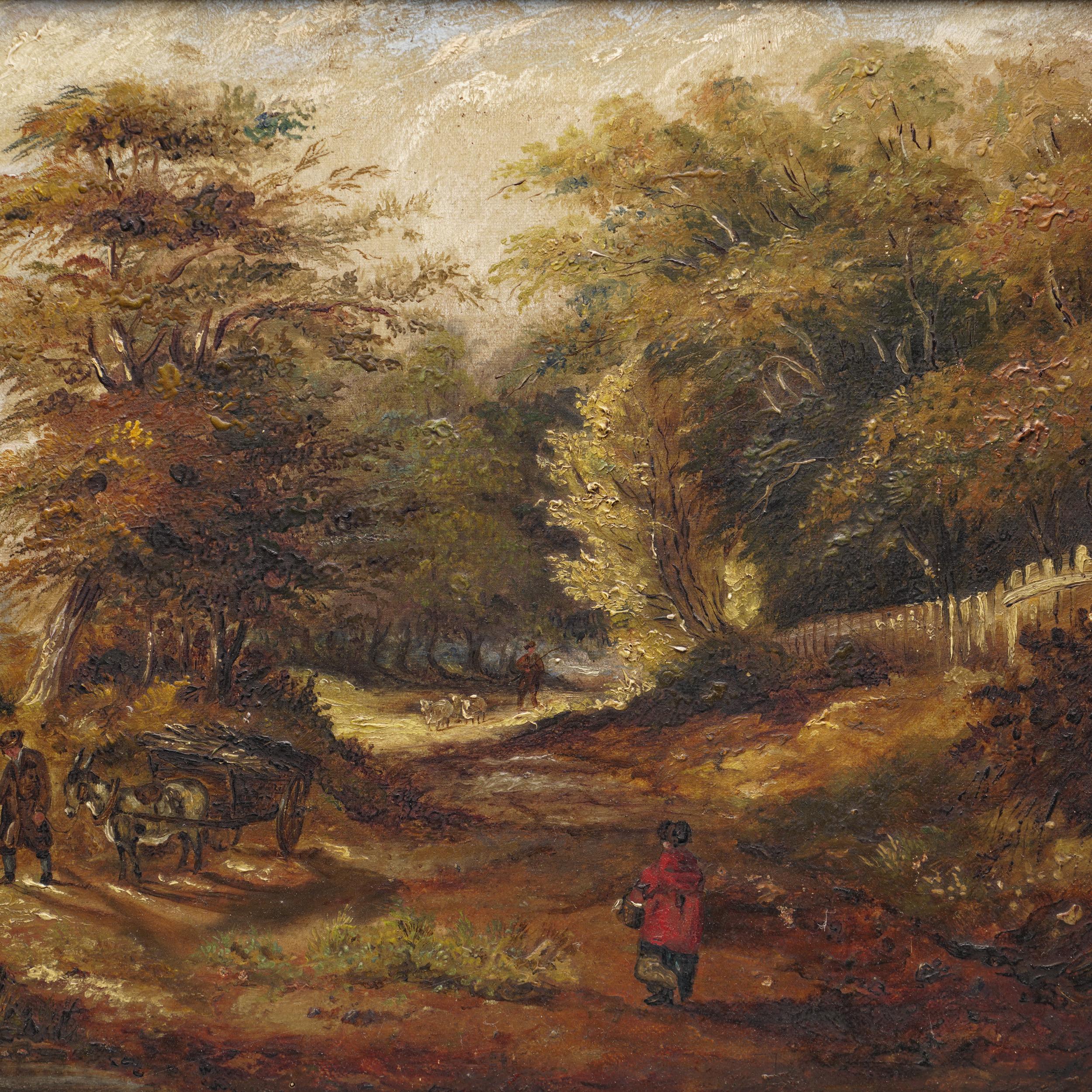 H. Stannava 19th Century Oil Painting of canvas with rural scene In Good Condition For Sale In Braintree, GB