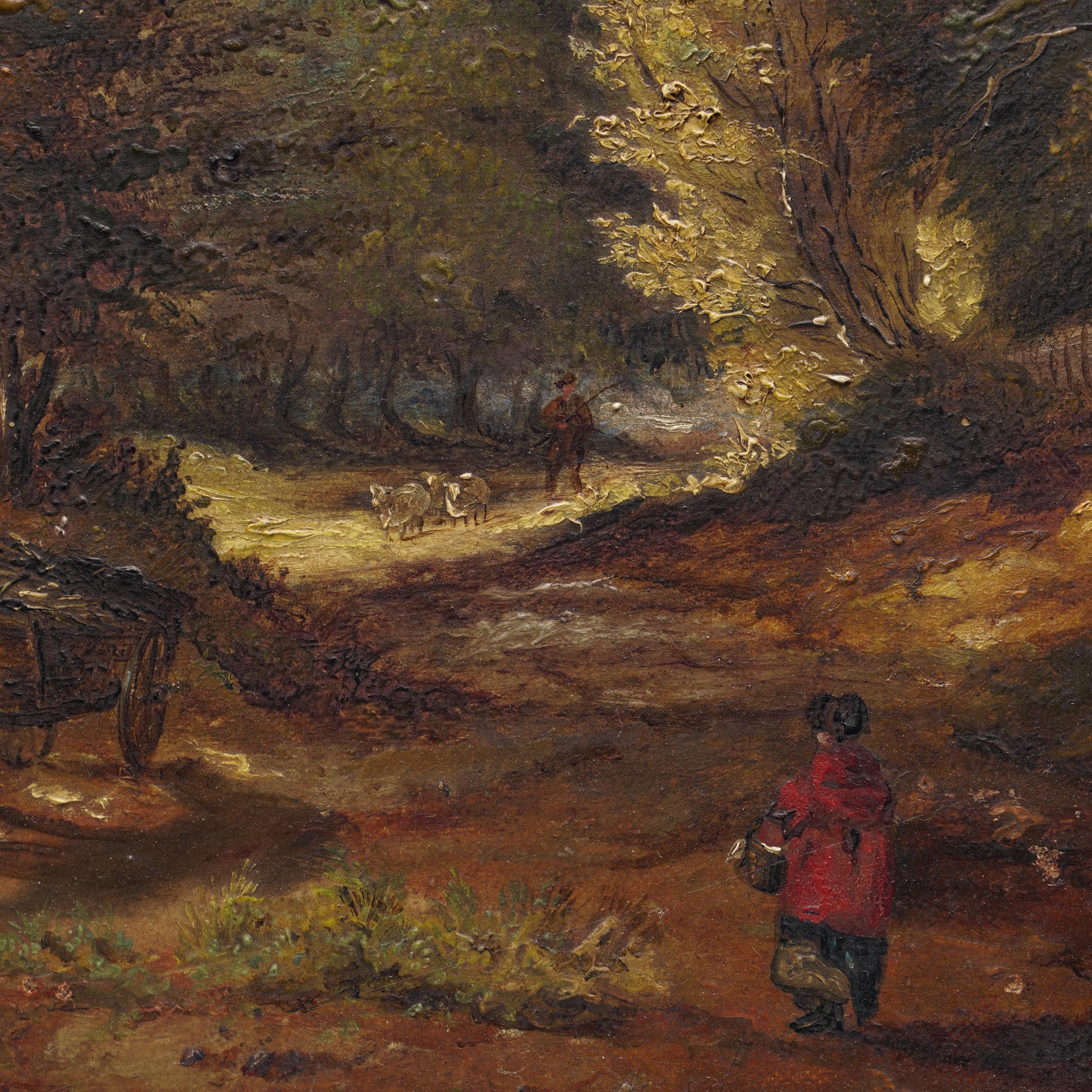 H. Stannava, Ölgemälde auf Leinwand mit ländlicher Szene, 19. Jahrhundert im Angebot 1