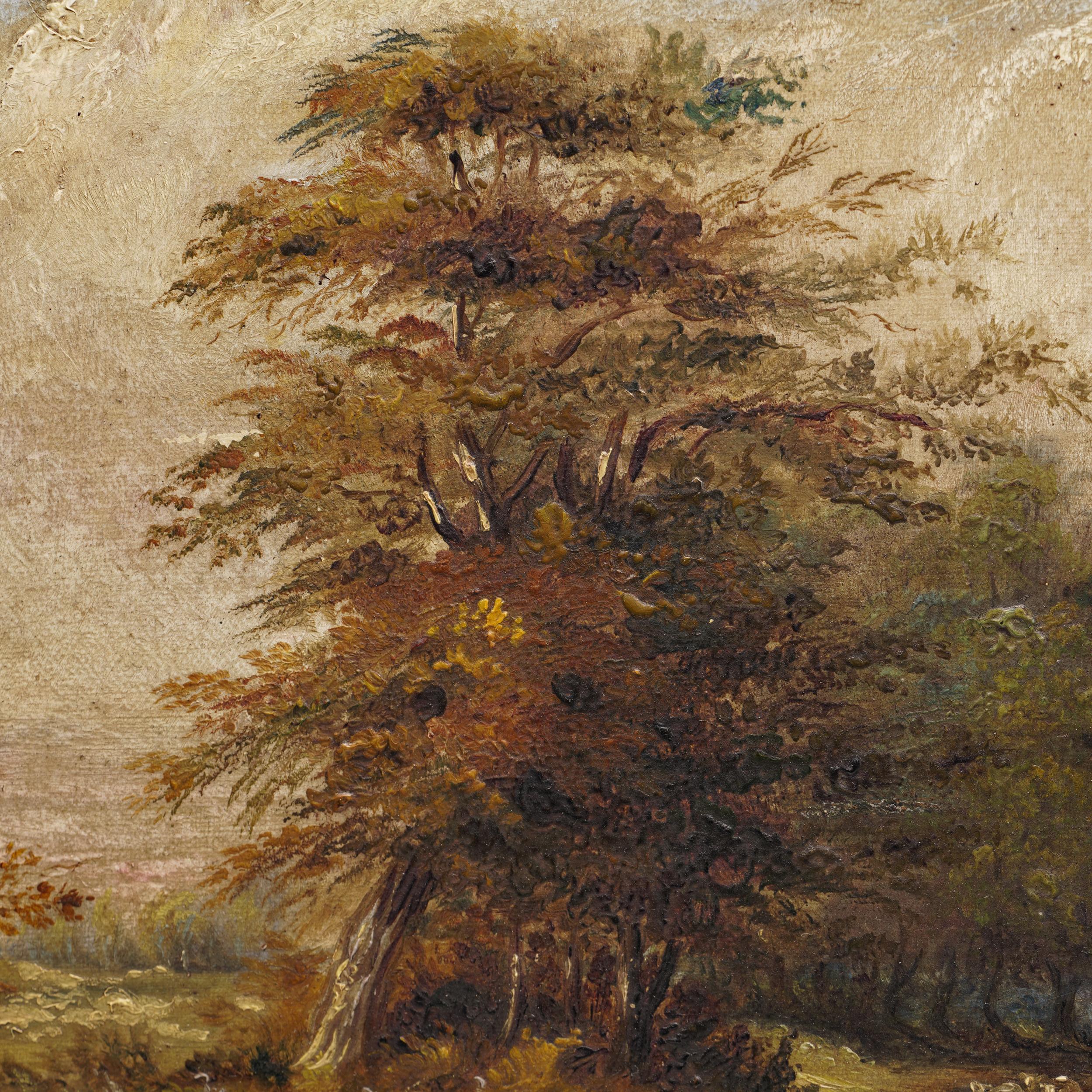 H. Stannava, Ölgemälde auf Leinwand mit ländlicher Szene, 19. Jahrhundert im Angebot 2