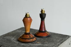 H. Steinpatz Pair of Hand Painted Amsterdamse School Table Lamps 1920s