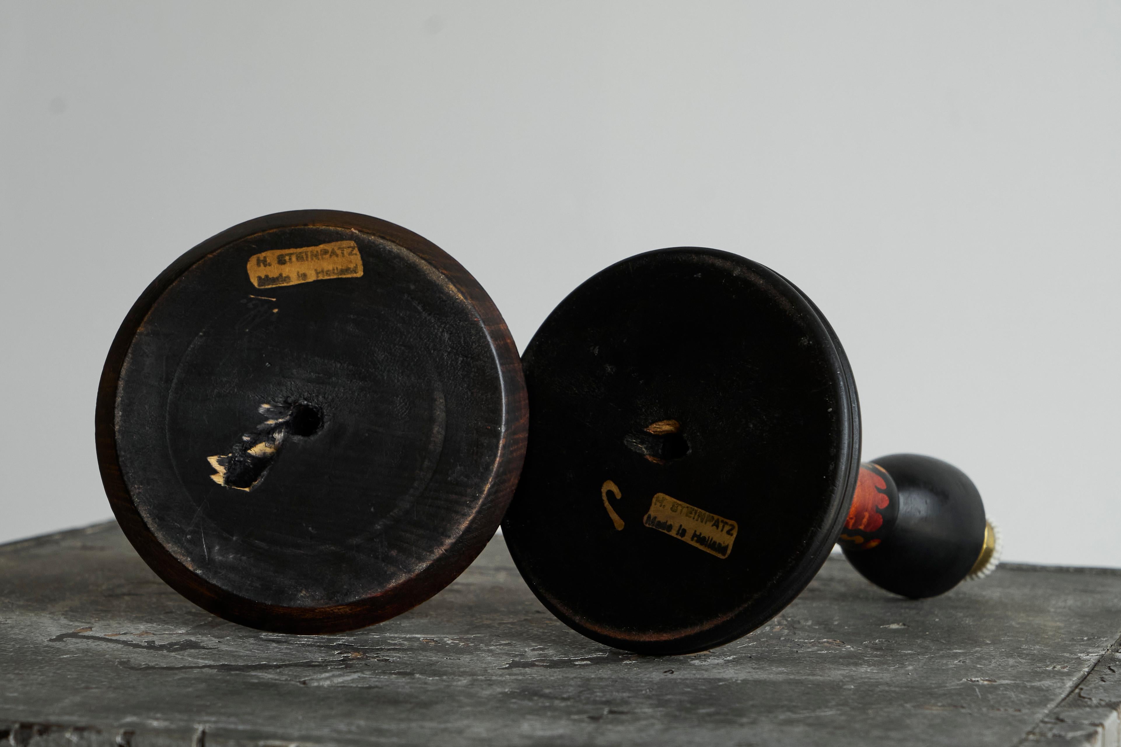 H. Steinpatz Paire de lampes de table de l'école d'Amsterdam peintes à la main, années 1920 en vente 1