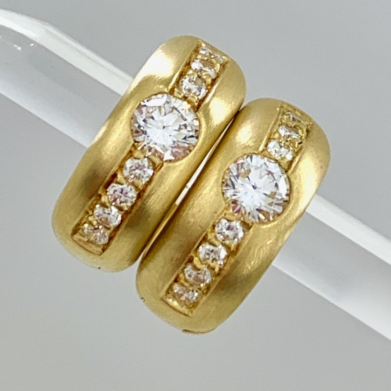 diamond huggie earrings yellow gold
