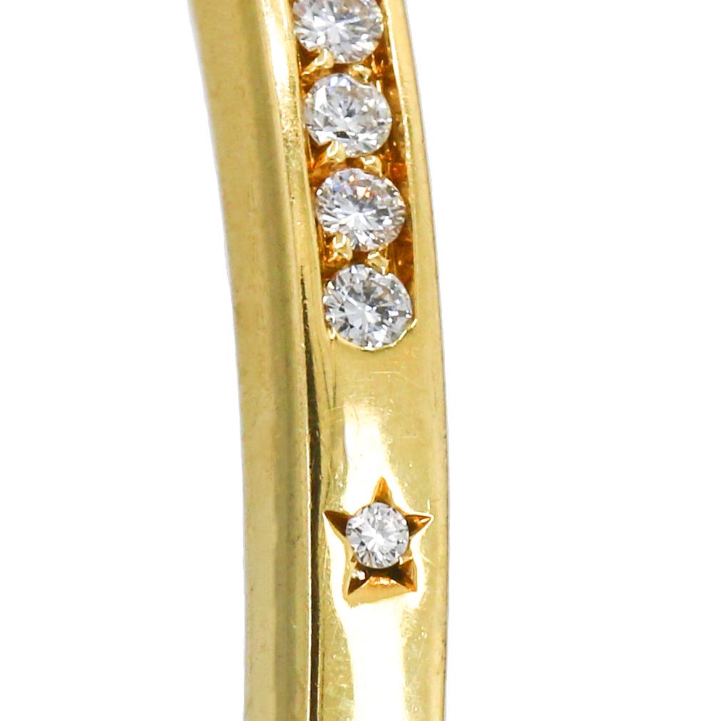 Round Cut H. Stern 1.00 Carat 18 Karat Yellow Gold Diamond Bangle Bracelet For Sale