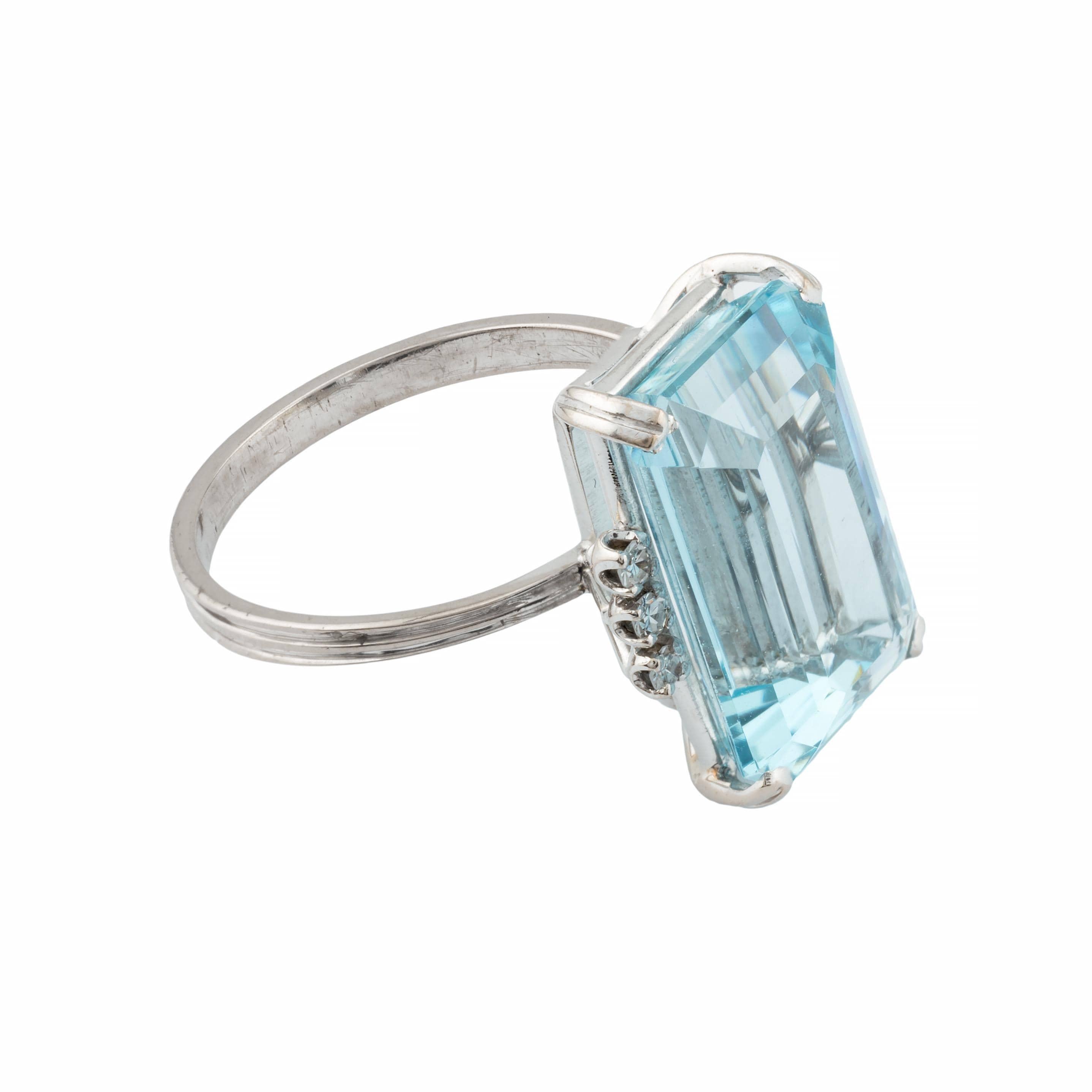 Women's H Stern 11.82ctw Aquamarine & Diamond Ring in 18 Karat White Gold