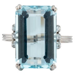 H Stern 11.82ctw Aquamarine & Diamond Ring in 18 Karat White Gold