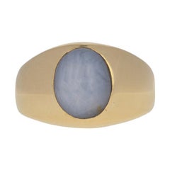 H. Stern 12,40 Karat ovaler Stern-Saphir-Ring im Cabochon-Schliff, 18 Karat Gold Siegel